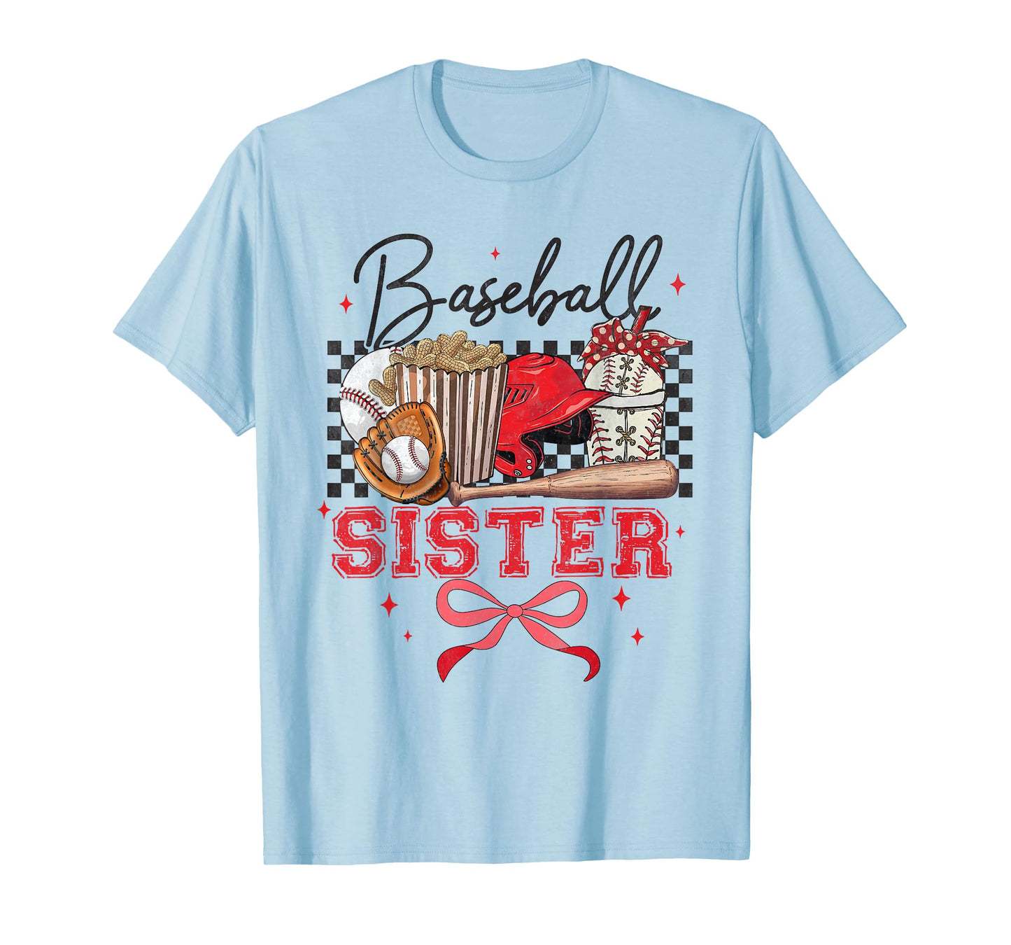Baseball Sister Coquette Bow Biggest Fan Sport Lovers Girl T-Shirt