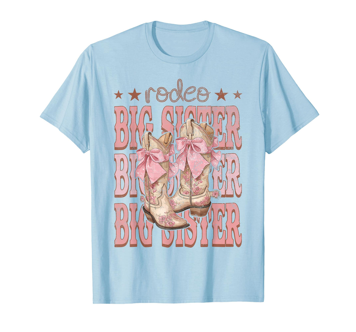 Rodeo Big Sister Pink Boots Coquette Cow-Girl Birthday Party T-Shirt