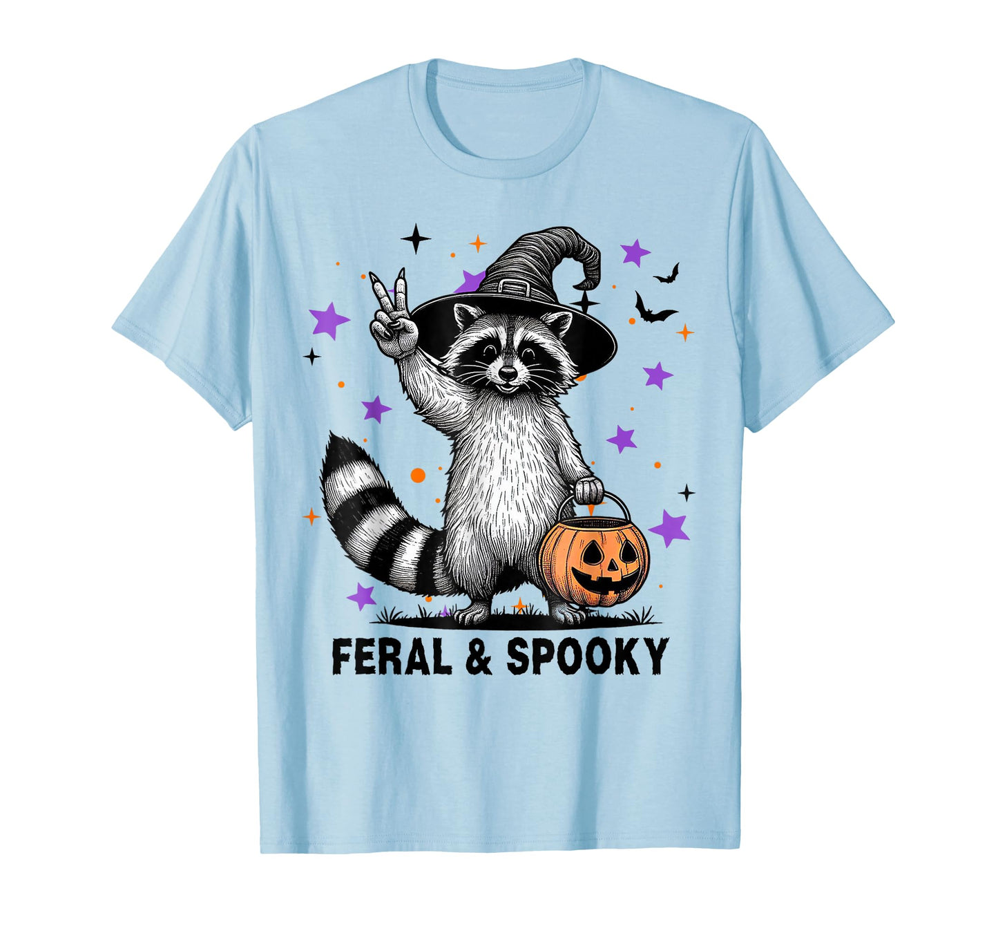 Feral & Spooky Funny Creepy Raccoon Feral & Spooky Hallowen T-Shirt