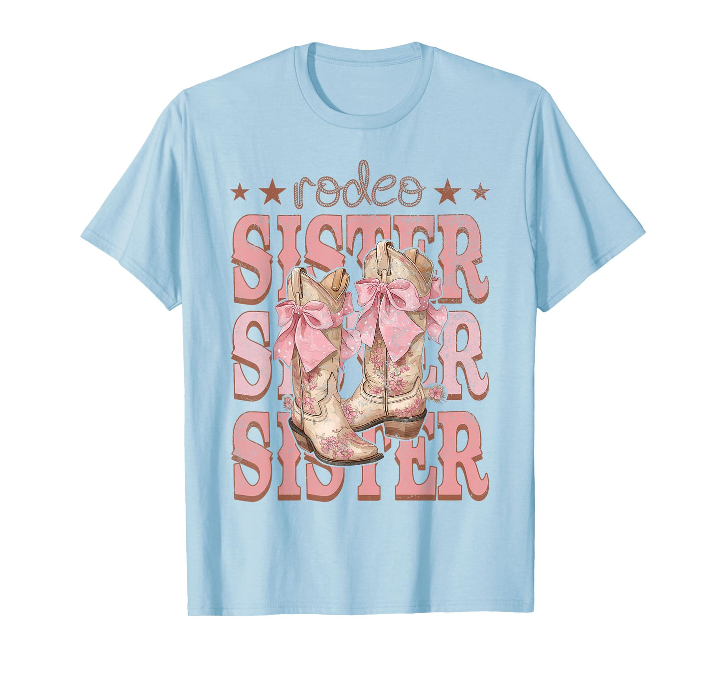 Rodeo Sister Pink Boots Coquette Cow-Girl Birthday Party T-Shirt