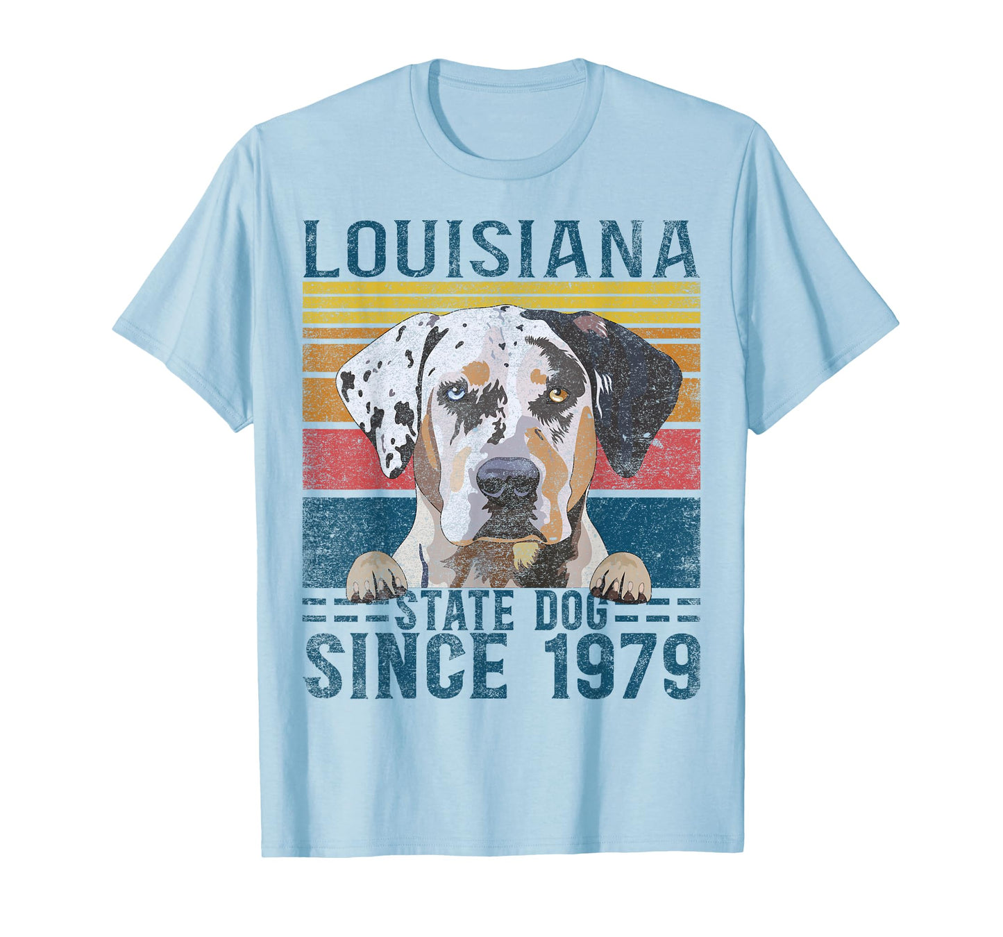 Louisiana Catahoula Leopard Dog US State Dog Fan Lover Retro T-Shirt