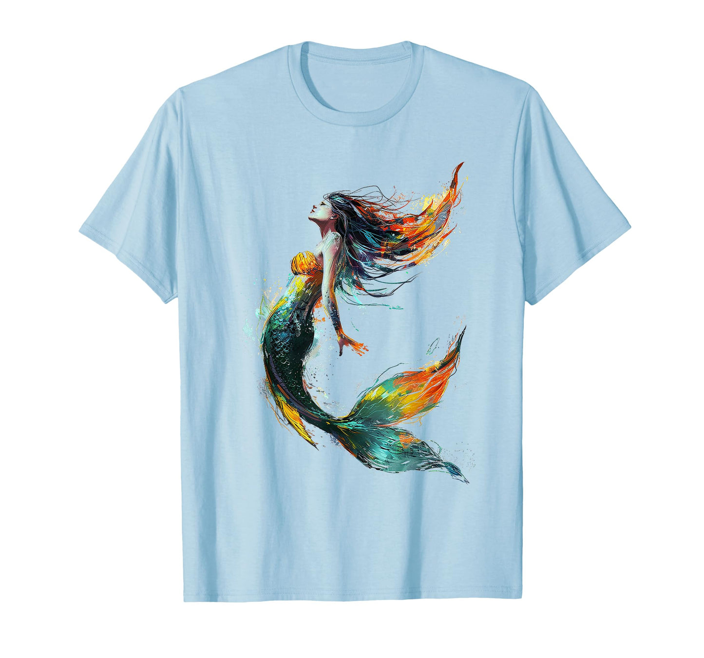 Mermaid Abstract Graphic Painting Art Women Mermaid T-Shirt