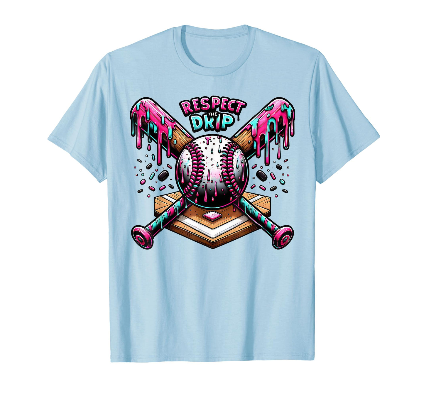 Baseball Drip For Boys Ice Cream Drip Youth Boys Baseball T-Shirt