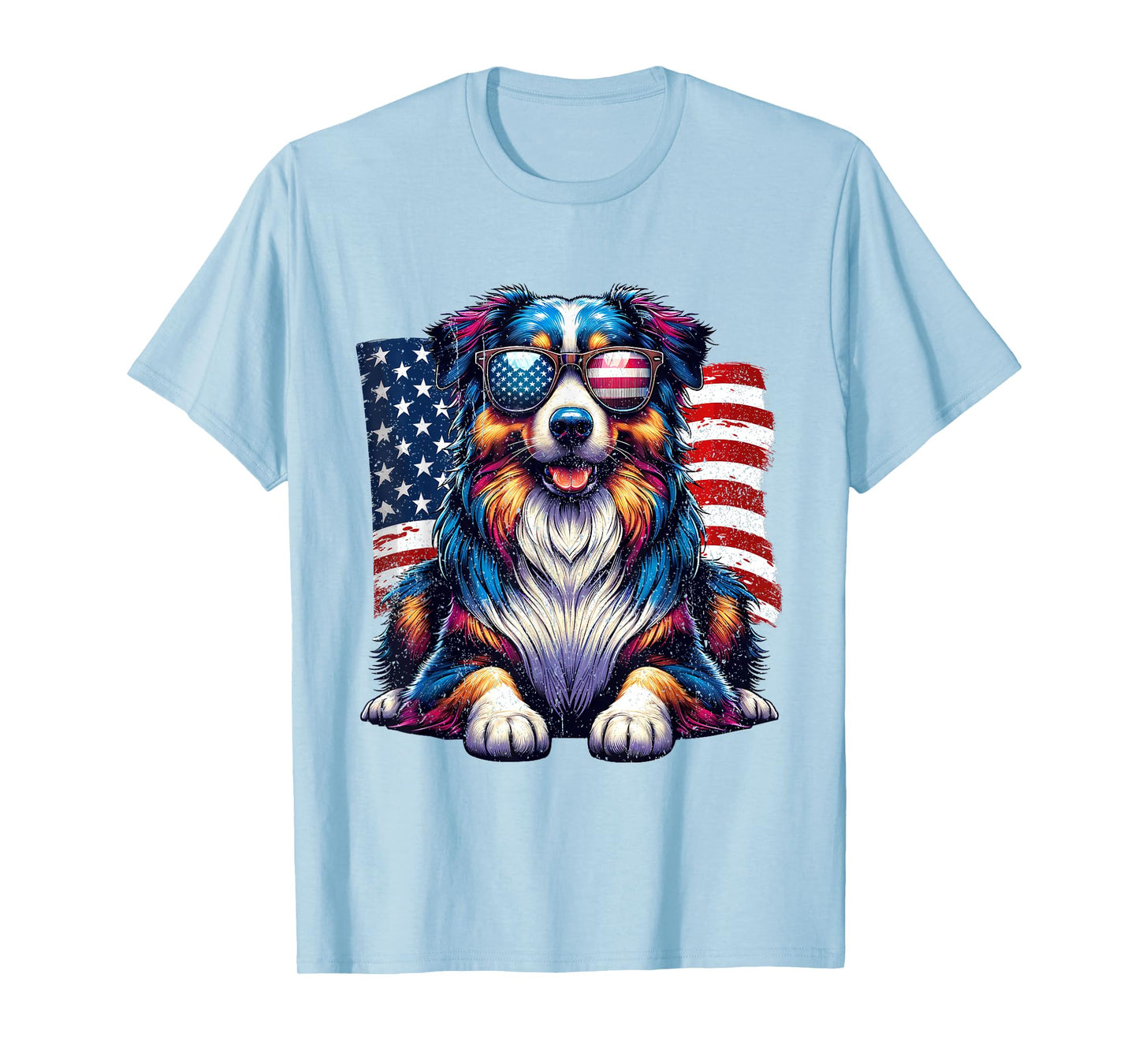 Vintage Awesome Australian Shepherd 4th of July US American T-Shirt