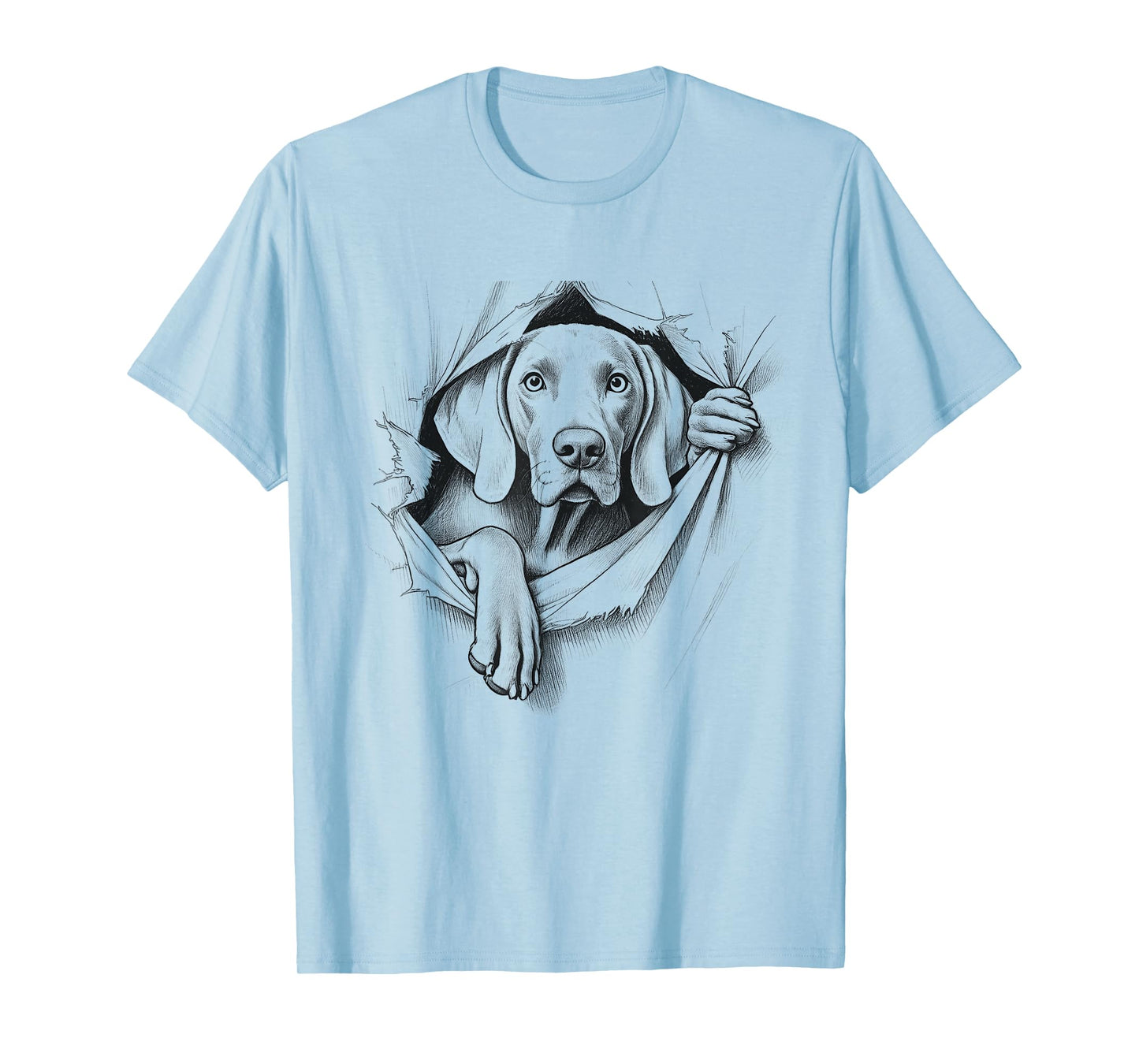 Funny Weimaraner Peeking Design For Dog Owner T-Shirt