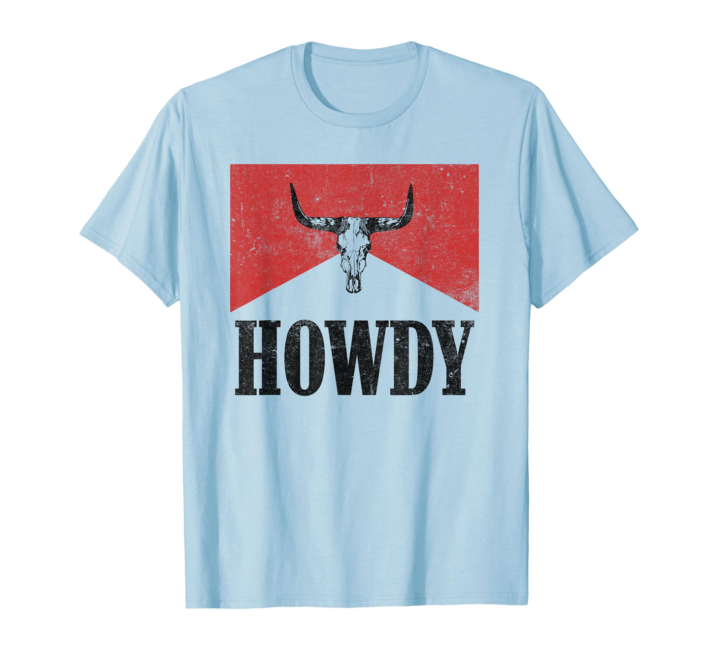 Vintage Bull Skull Hey There Howdy Western Country Cowgirl T-Shirt