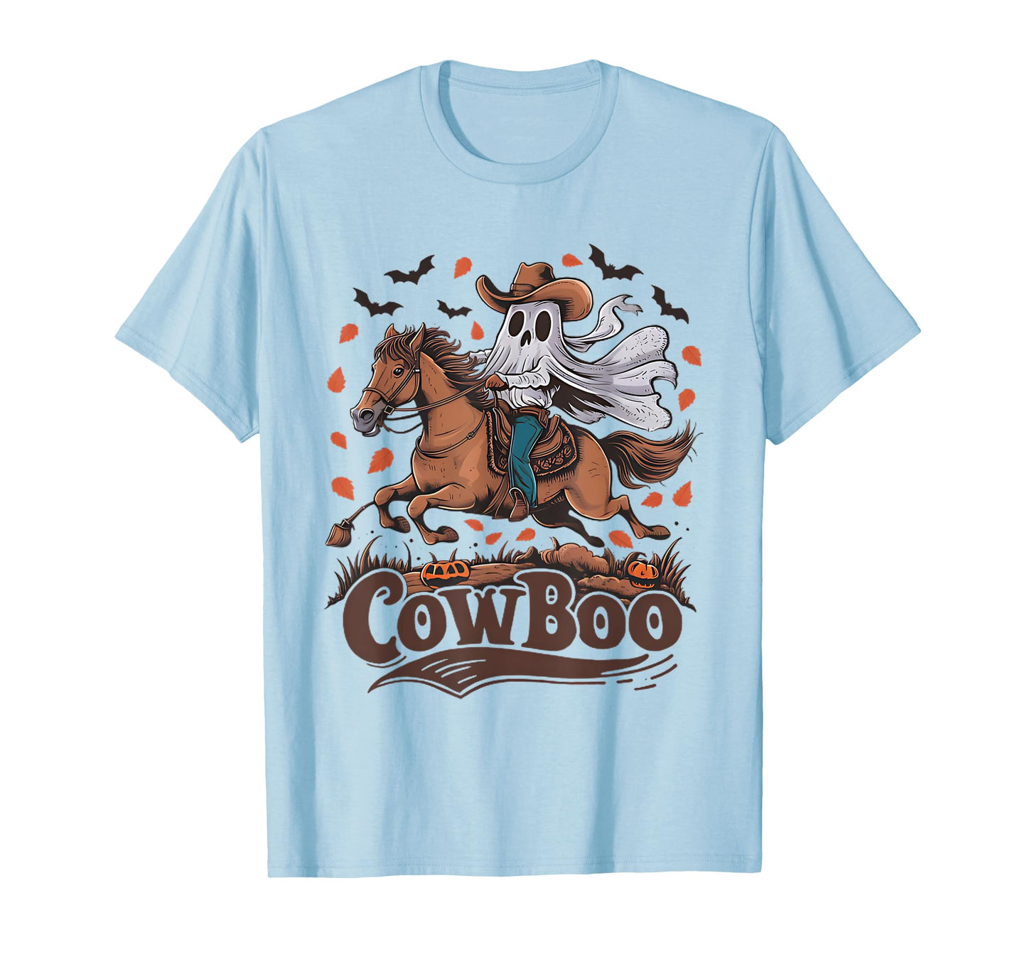 Fun Cowboo Ghost Riding Horse Western Cowboy Ghost Halloween T-Shirt
