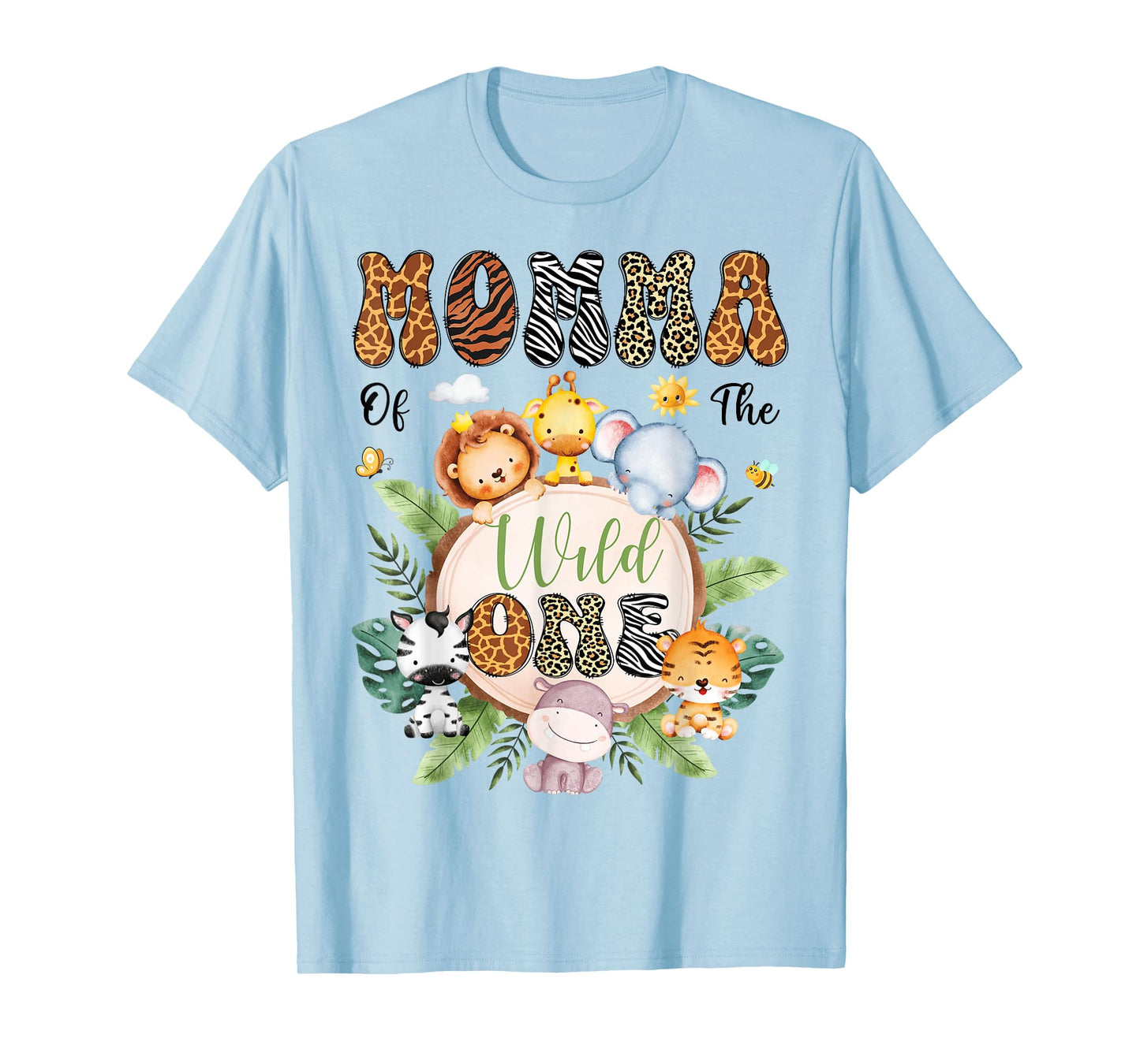 Momma Of The Wild One 1St Birthday Safari Animal Lover T-Shirt