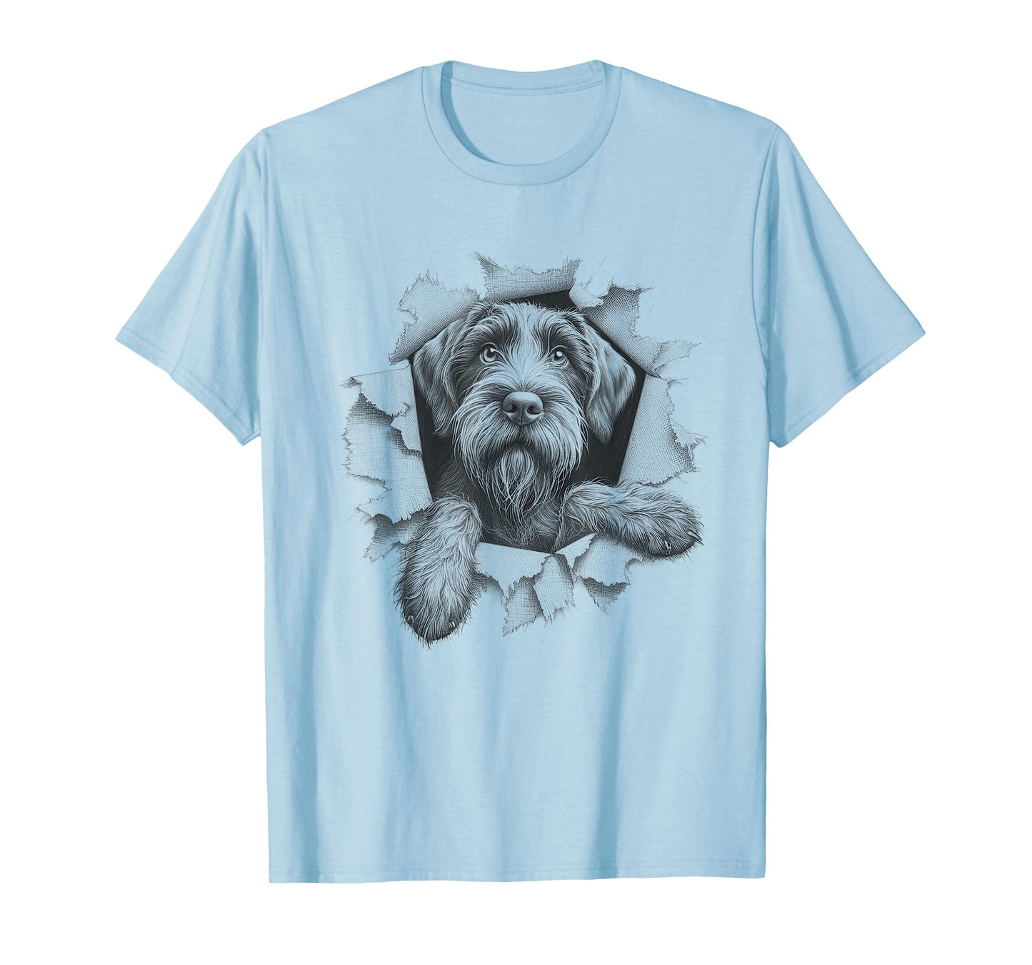Funny Wirehaired Pointing Griffon Peeking Dog Design T-Shirt