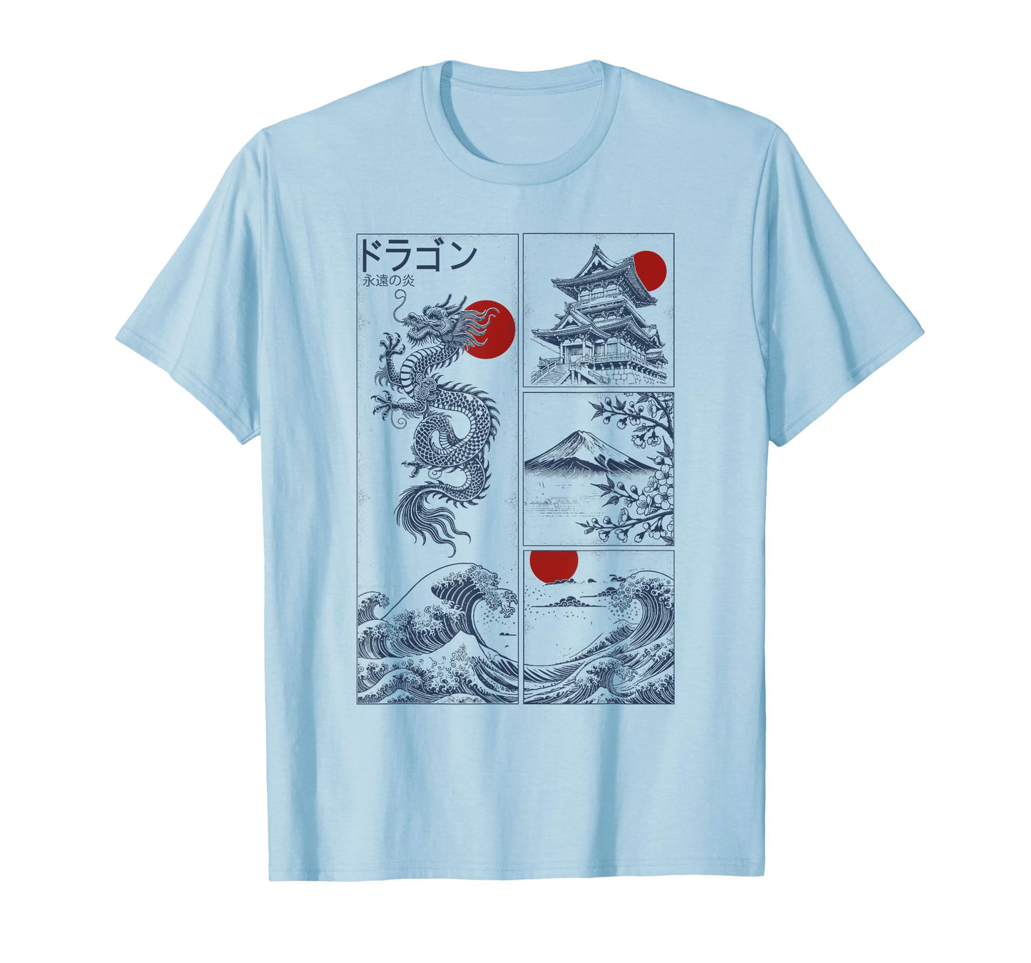 Japanese Dragon Kanji Vintage Tattoo Style T-Shirt
