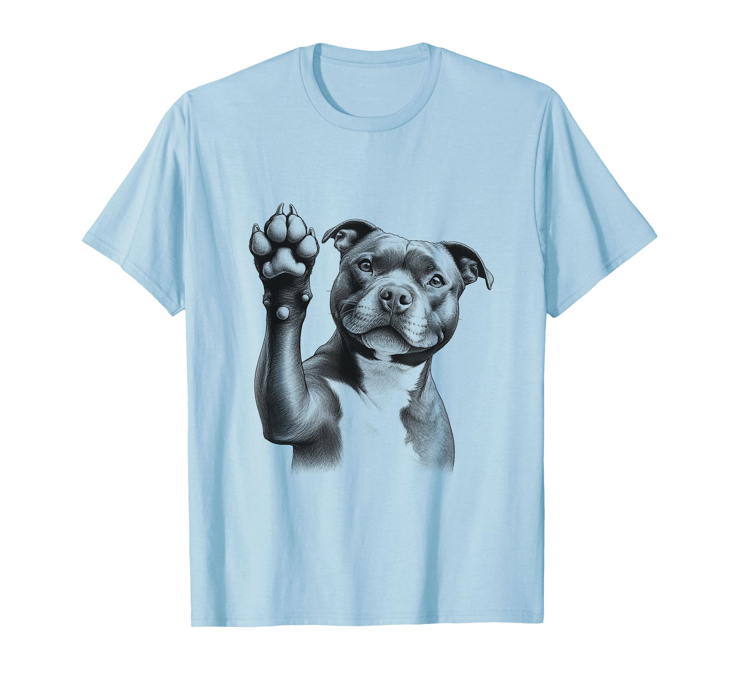 Cute Staffordshire Bull Terrier Staffy Dog Paw Design T-Shirt