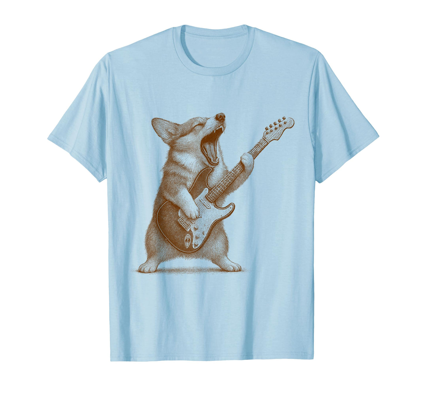 Corgi Playing Guitar Corgi Mom Rock & Roll Music Lover T-Shirt
