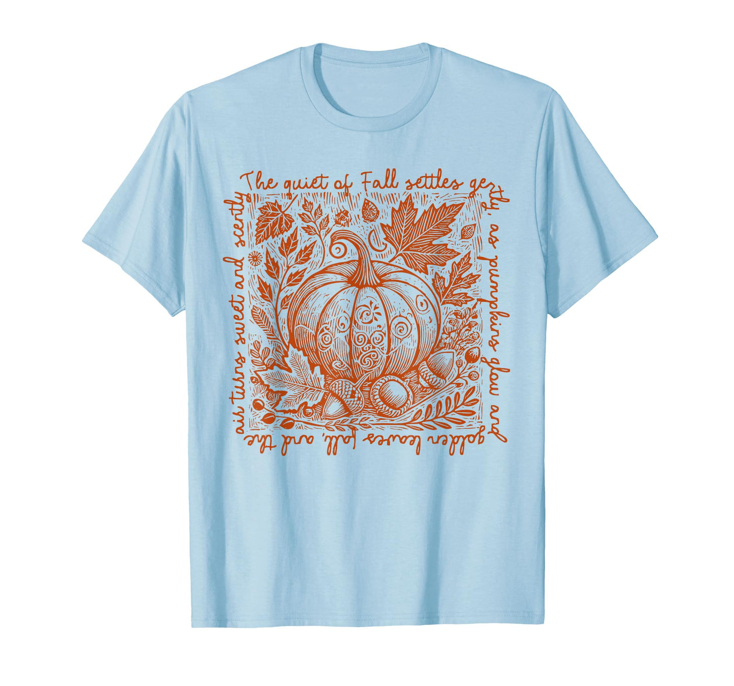 Wildflower Pumpkin Season Autumn Fall Leaves Thanksgiving T-Shirt