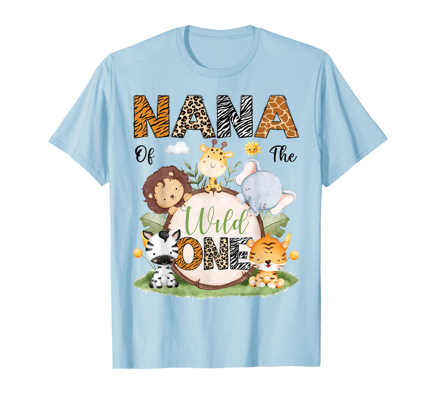 Nana Of The Wild One 1St Birthday Boy Safari Lover T-Shirt