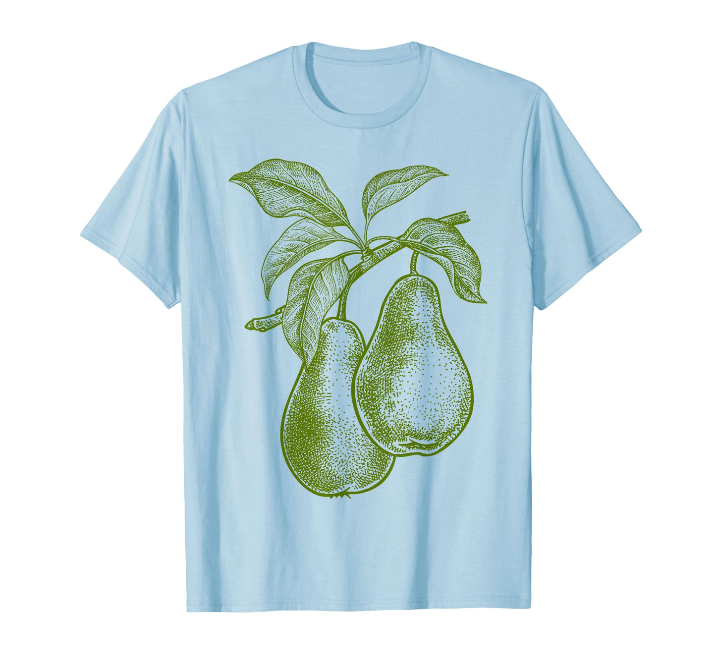 Big Fruit Mono Farblinie Birne Pear Green Fruit Retro Vintage Line Graphic - Pear T-Shirt