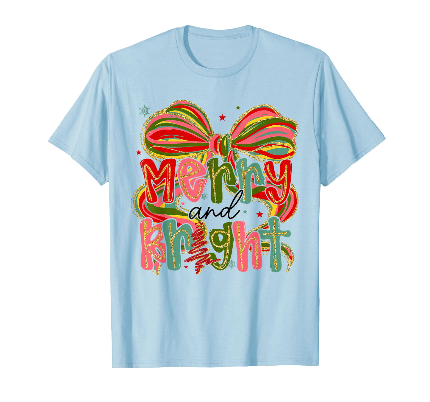 Coquette Bow Merry Christmas Preppy Xmas Pajamas Women Kids T-Shirt