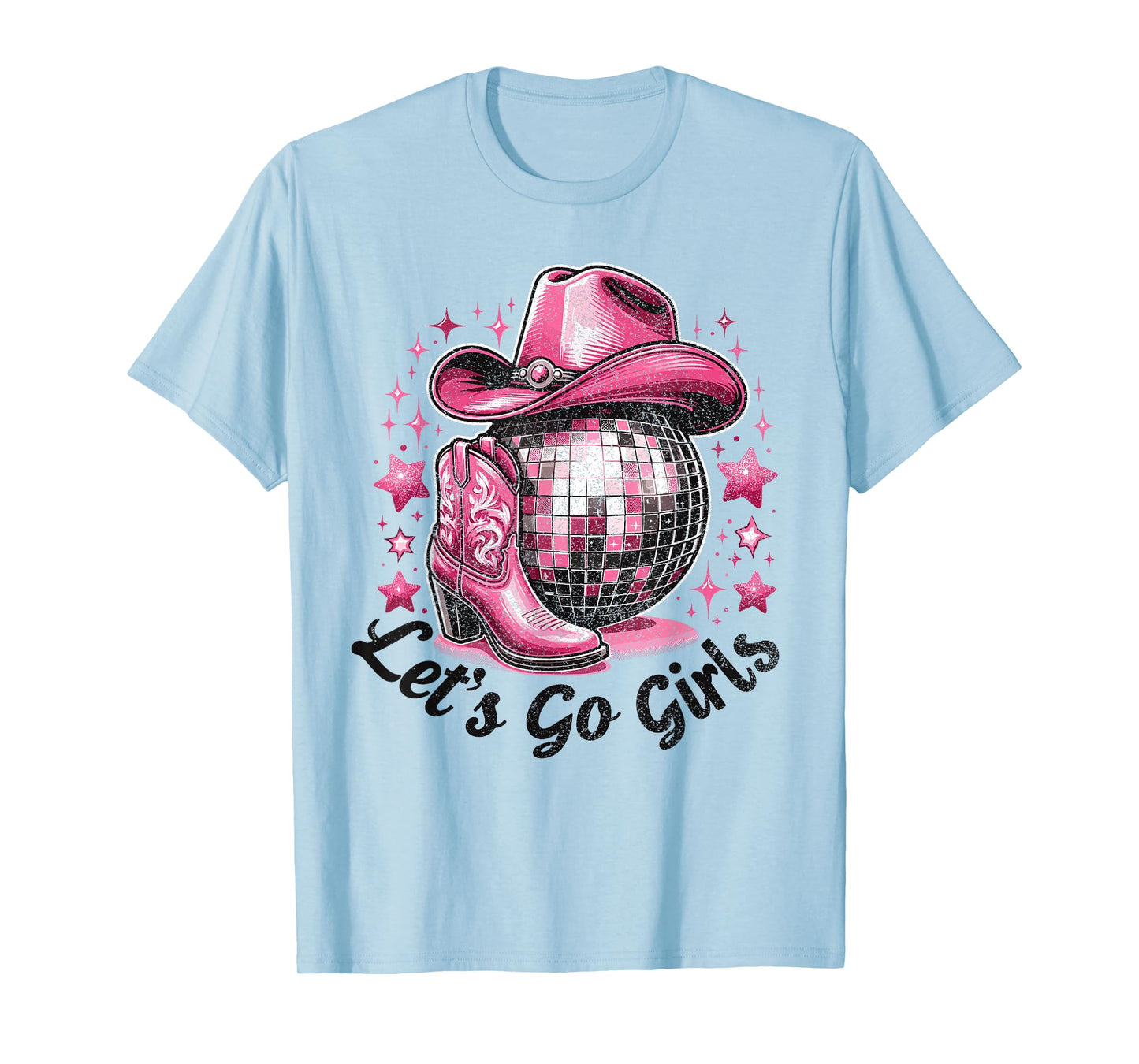 Cowgirl Disco Outfit Rodeo Bachelorette Party Let's Go Girls T-Shirt