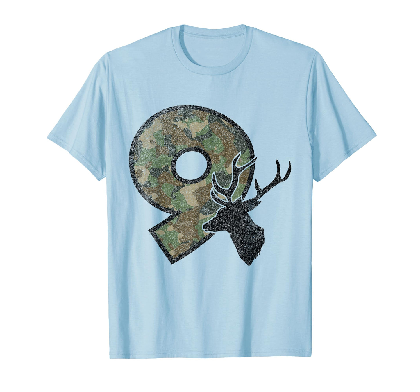 9 Nine Year Old Boy Ninth Birthday Country Camo Deer Hunter T-Shirt