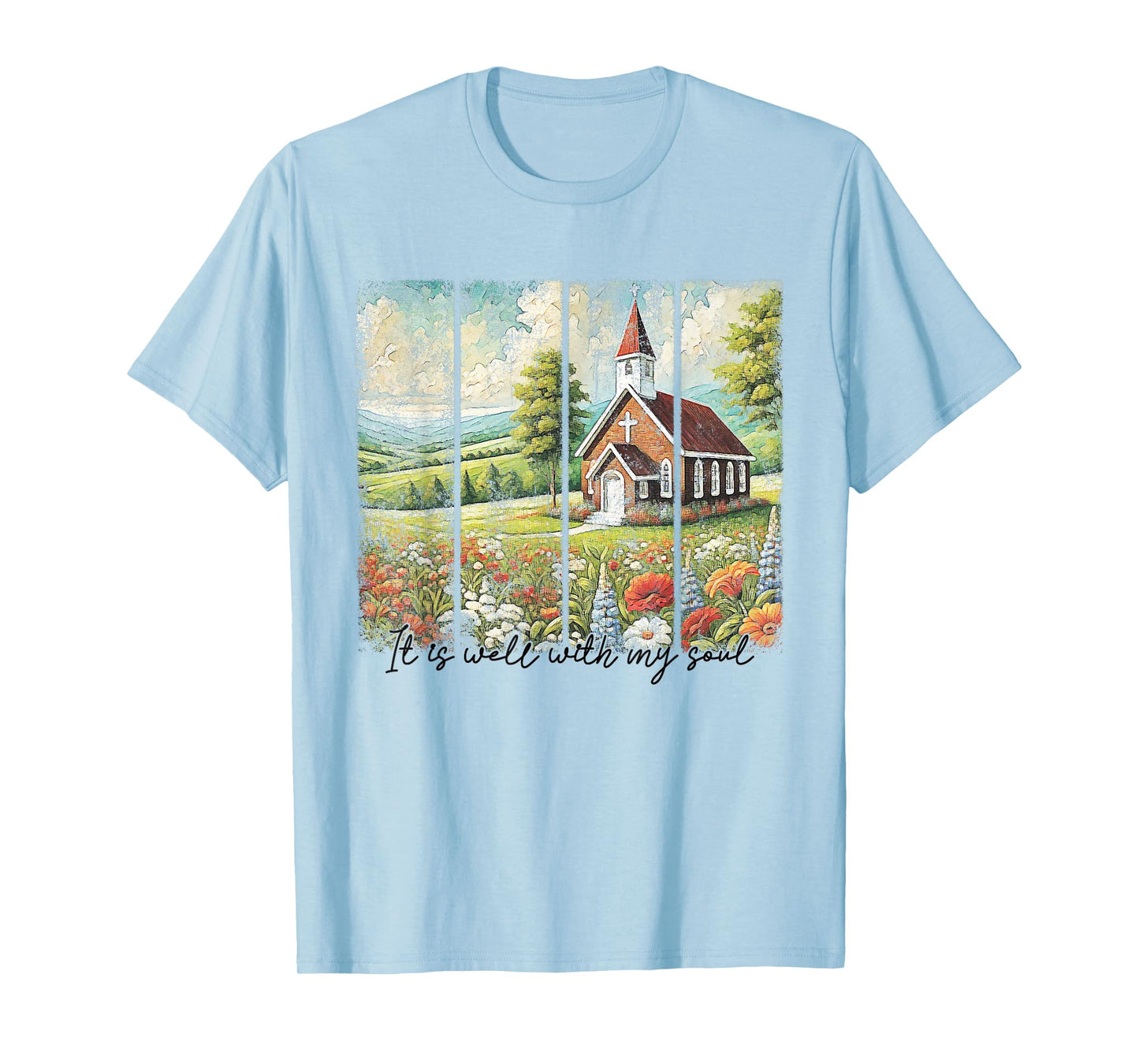 Vintage Country Church Shirt with It Is Well With My Soul T-Shirt