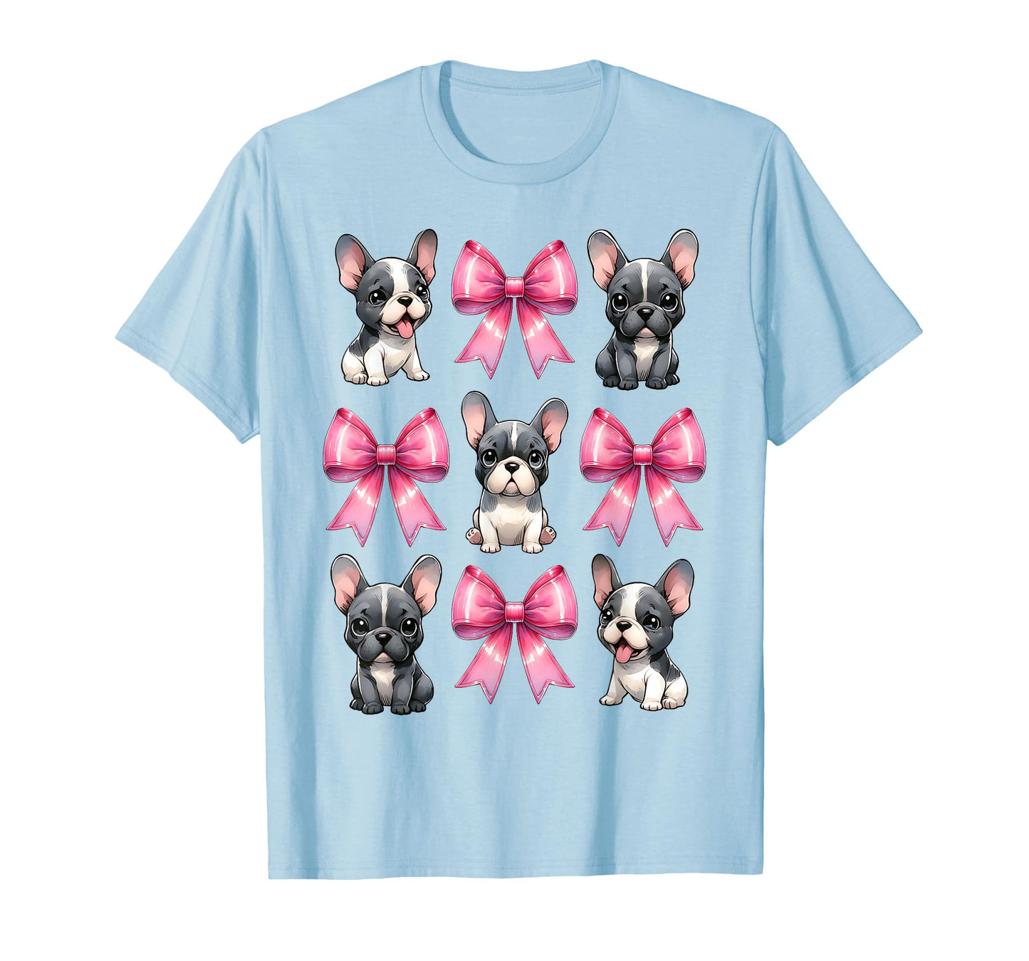 Coquette Bow French Bulldog Dog Frenchie Mom Pink Ribbon Mom T-Shirt for Men Women Kids
