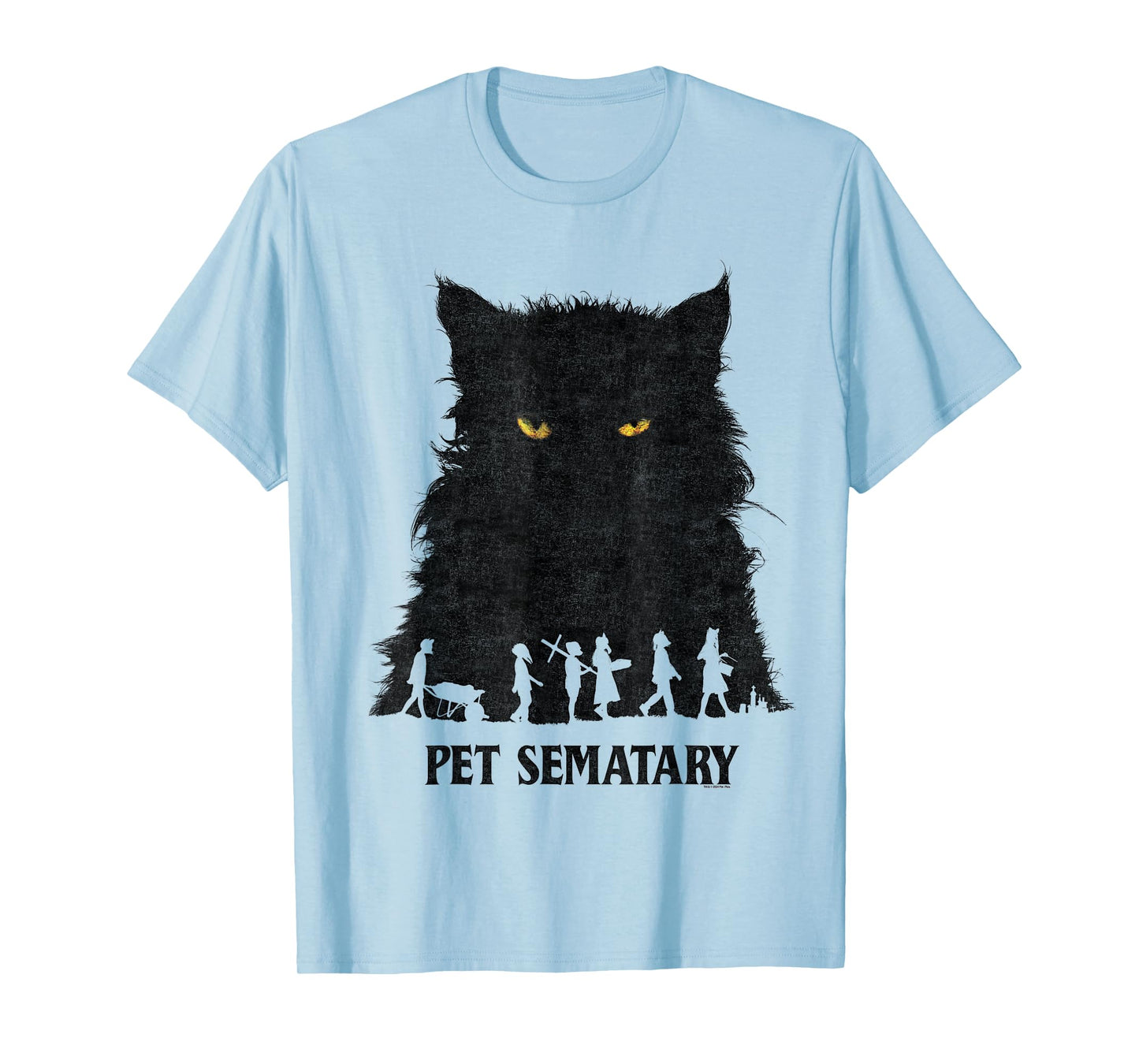Pet Sematary Halloween Silhouettes Cat Yellow Glowing Eyes T-Shirt