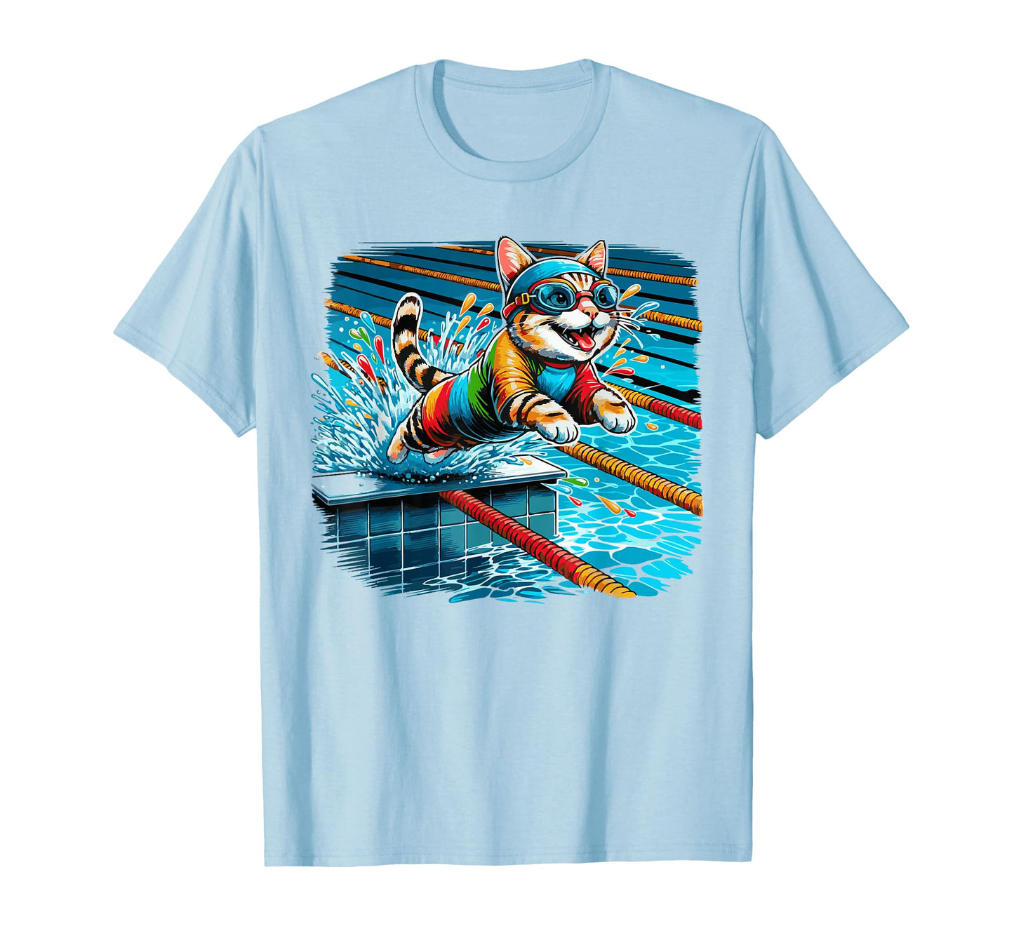 Funny Cat Swimmer Swimming Swim Coach Swimmer Cat Lover T-Shirt