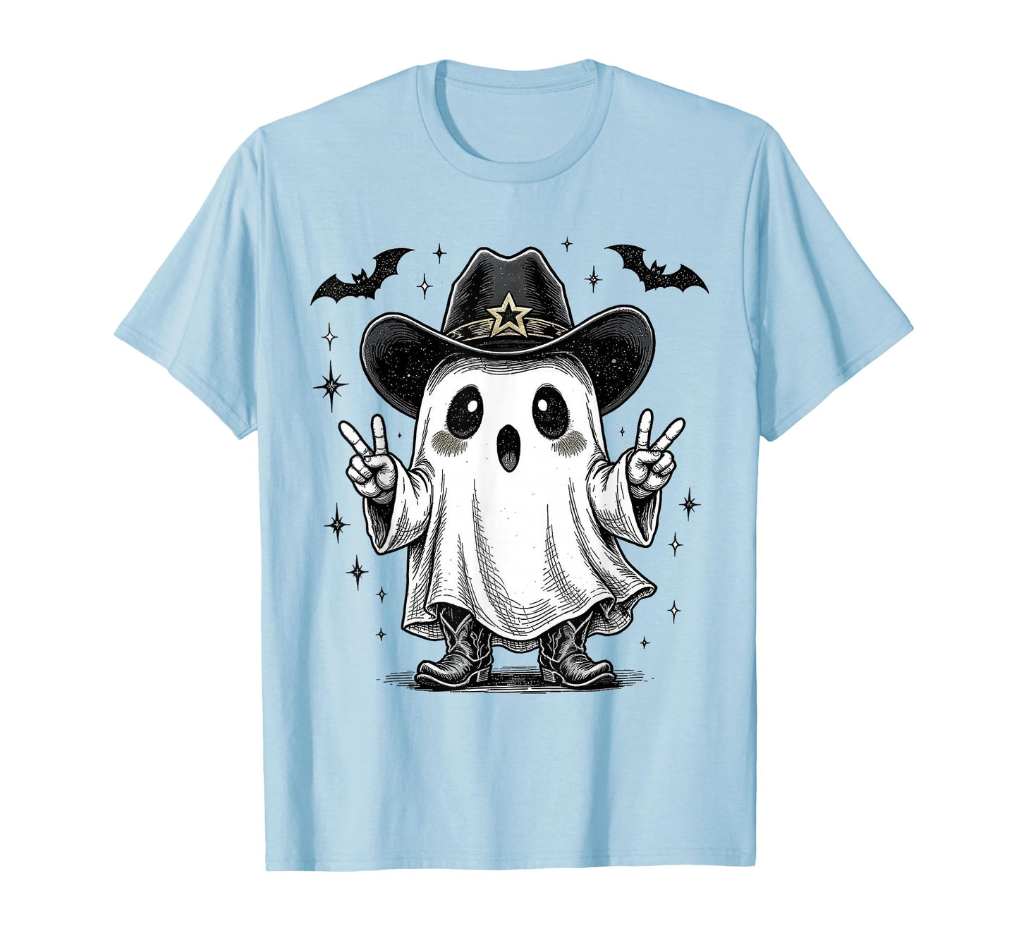 Howdy Boo Ghost Halloween Country Western Cowboy Cowgirl T-Shirt