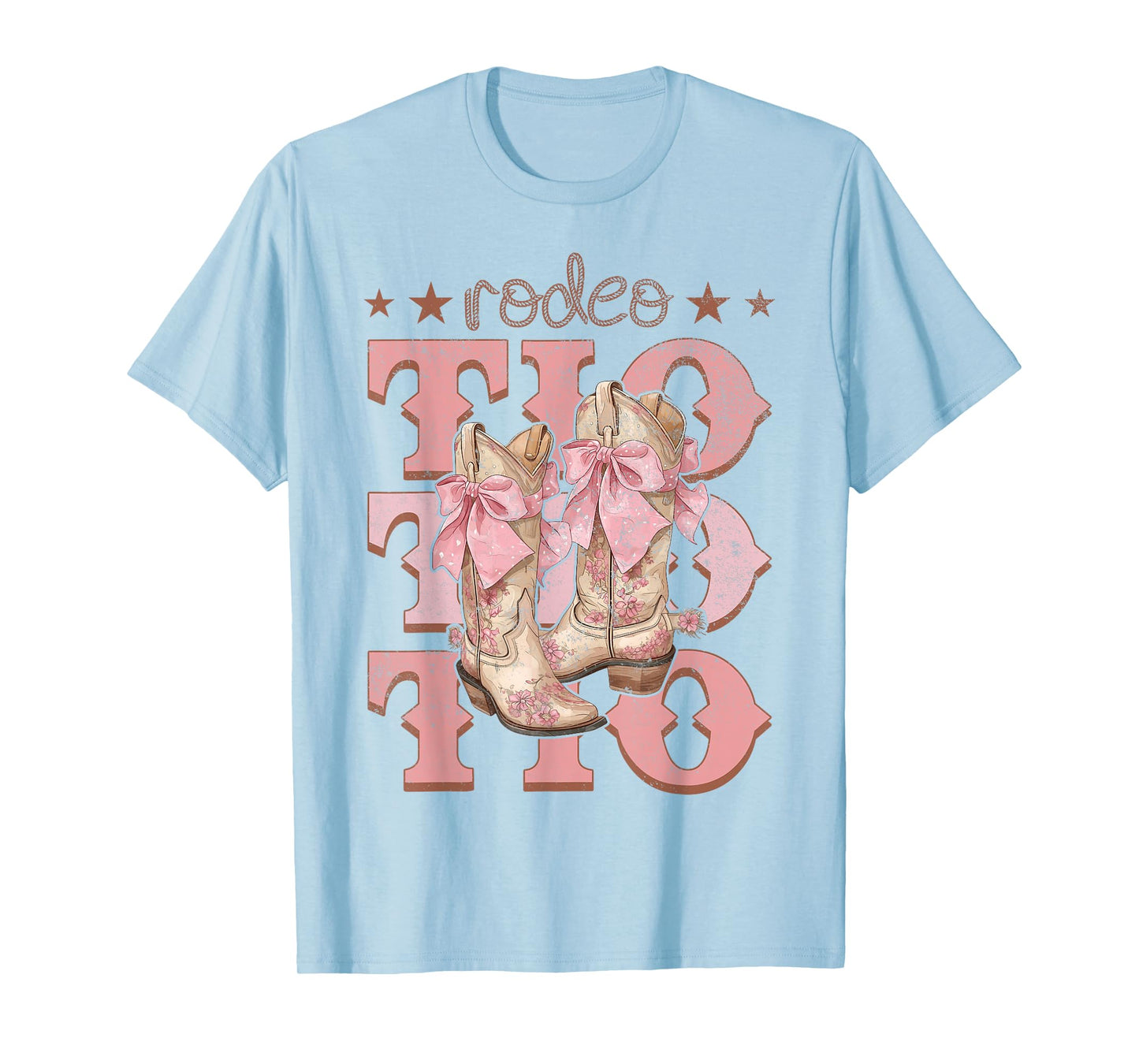 Rodeo Tio Pink Boots Coquette Cow-Girl Birthday Party T-Shirt