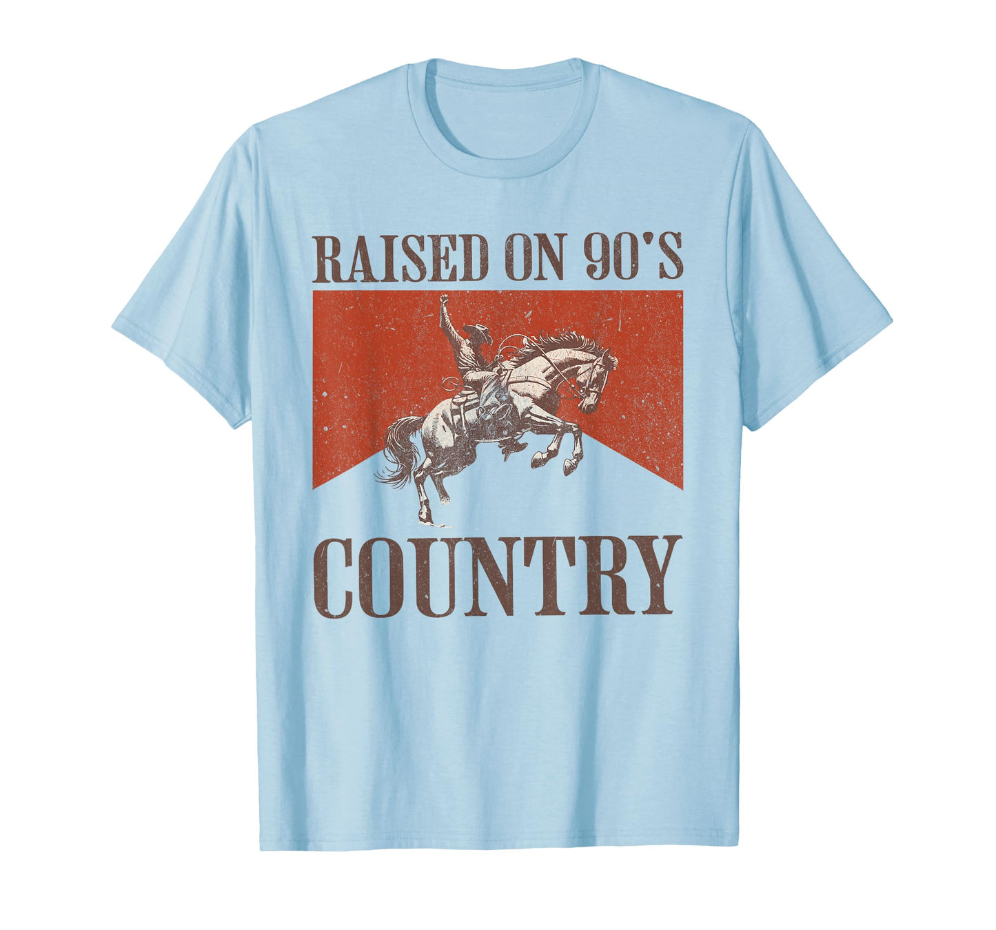 Retro Cowboy Horseback Western Rodeo Raised On 90's Country T-Shirt