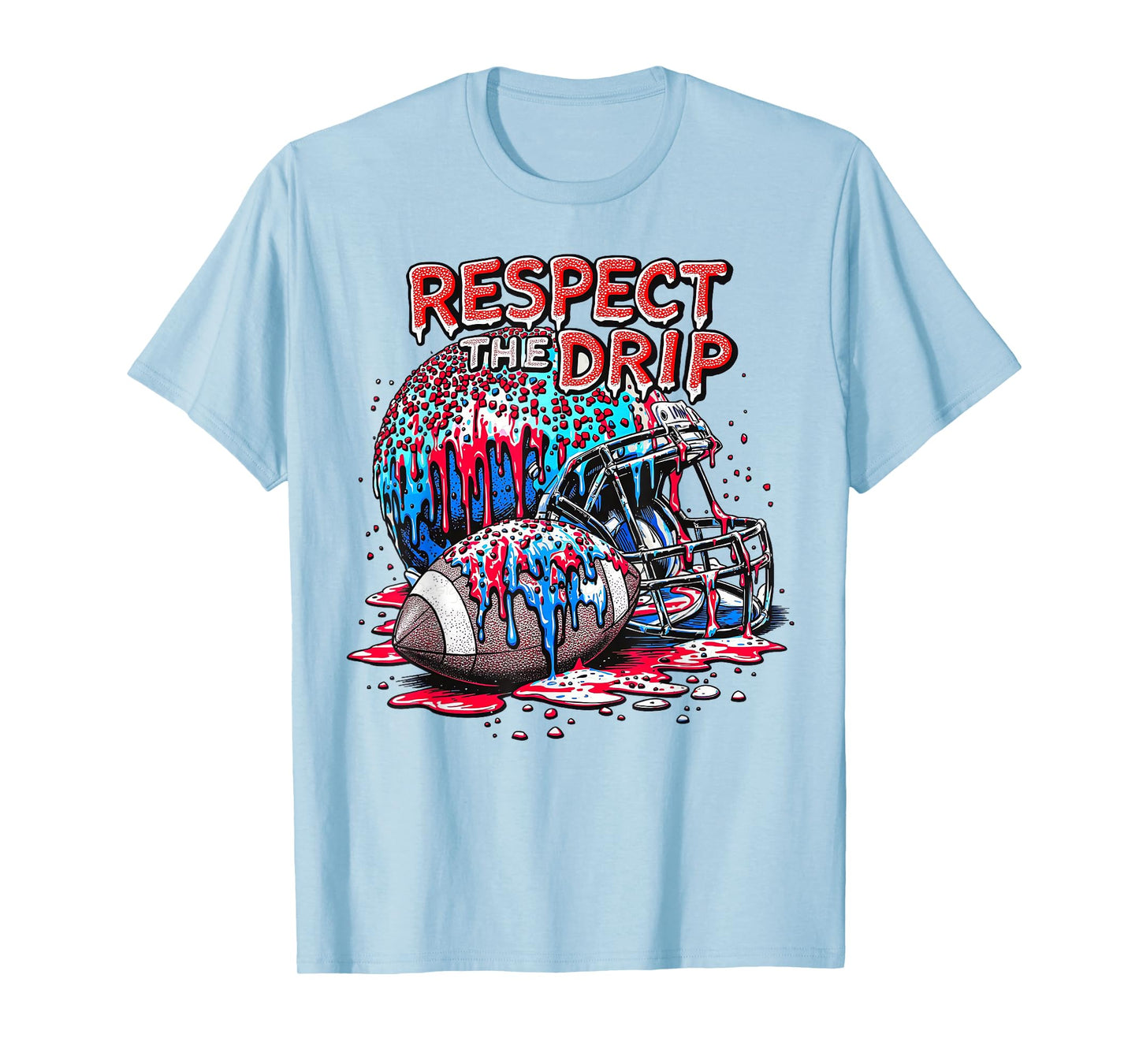 Football Drip for Boys Ice Cream Respect The Drip Football T-Shirt