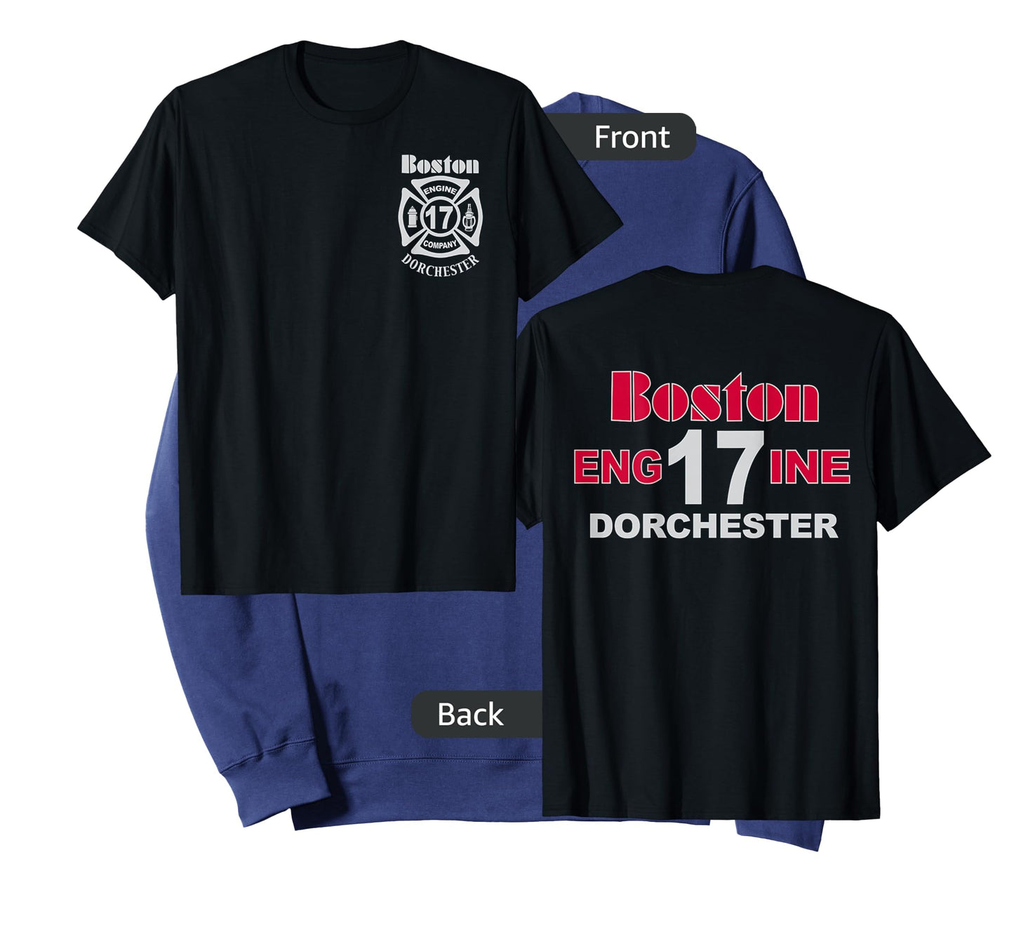 Boston Fire Department Engine 17 Dorchester - Light Graphics T-Shirt