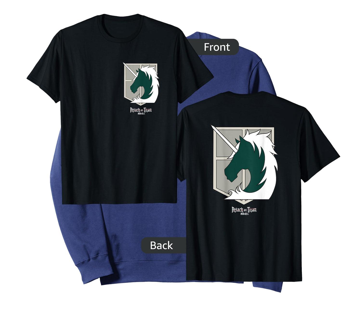 Attack on Titan Military Police Shield Front and Back Anime T-Shirt