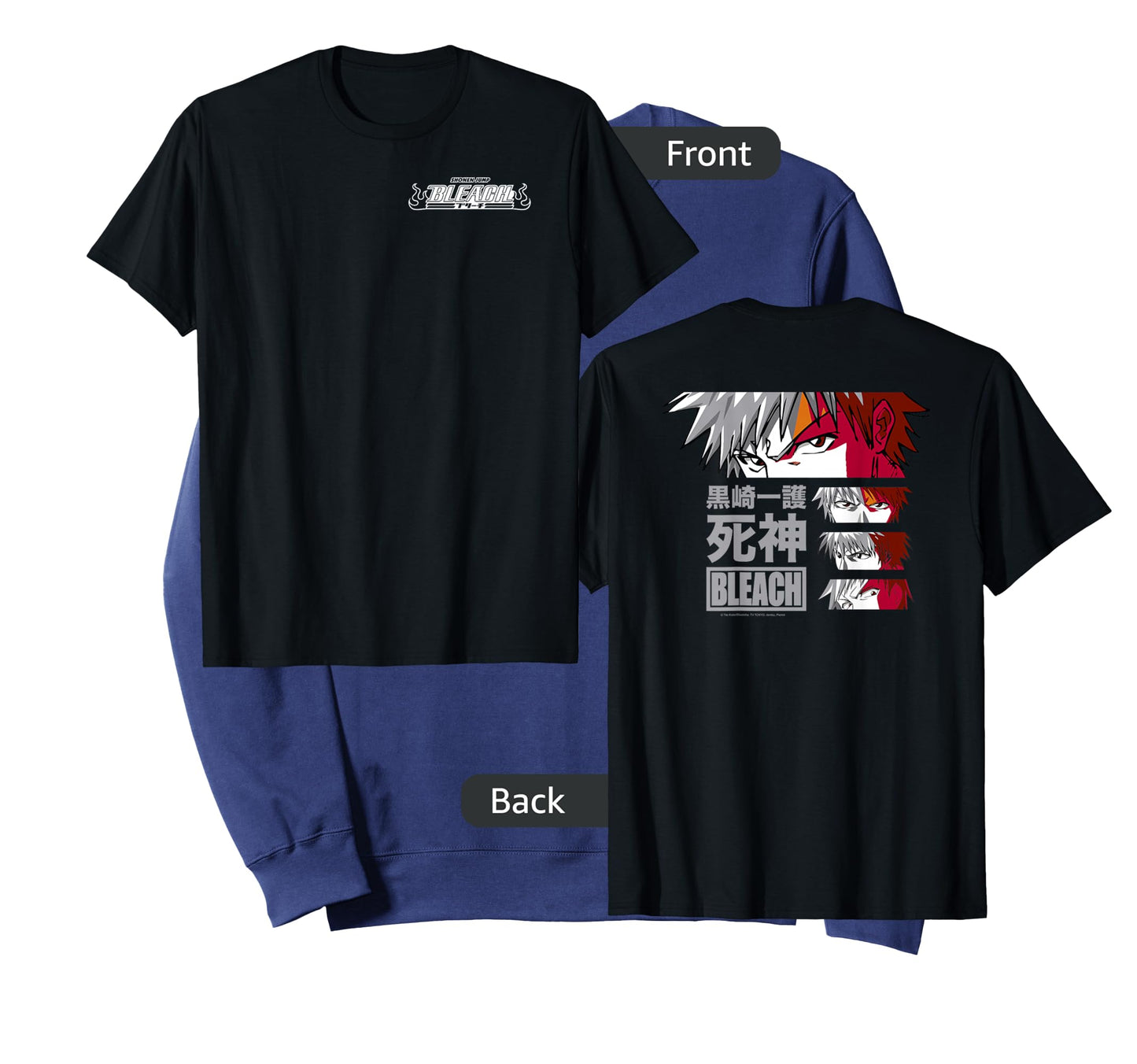Bleach Ichigo Eyes with Kanji Front and Back Anime T-Shirt