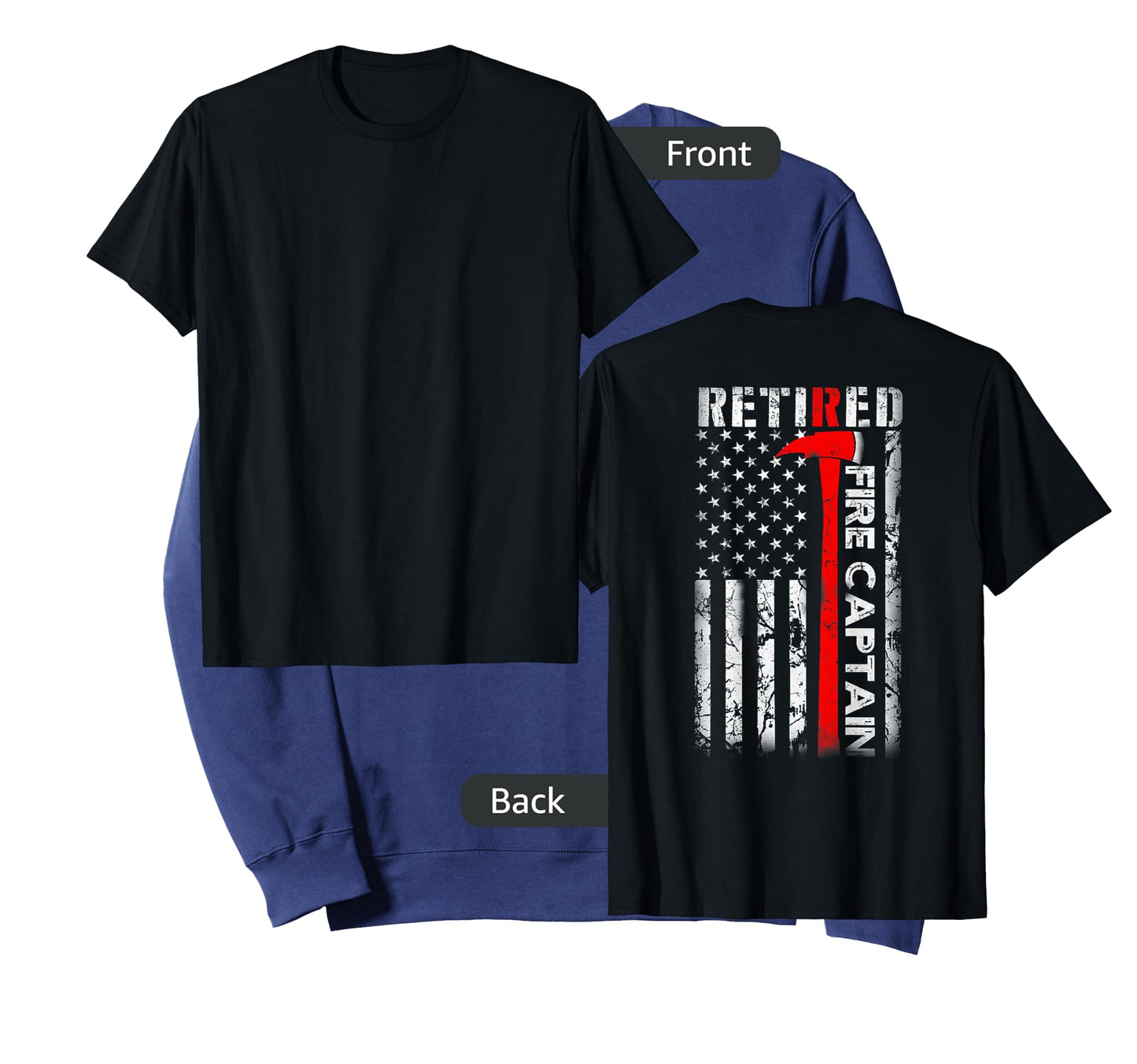 Retired Firefighter Fire Captain Retirement UAS flag Gifts T-Shirt
