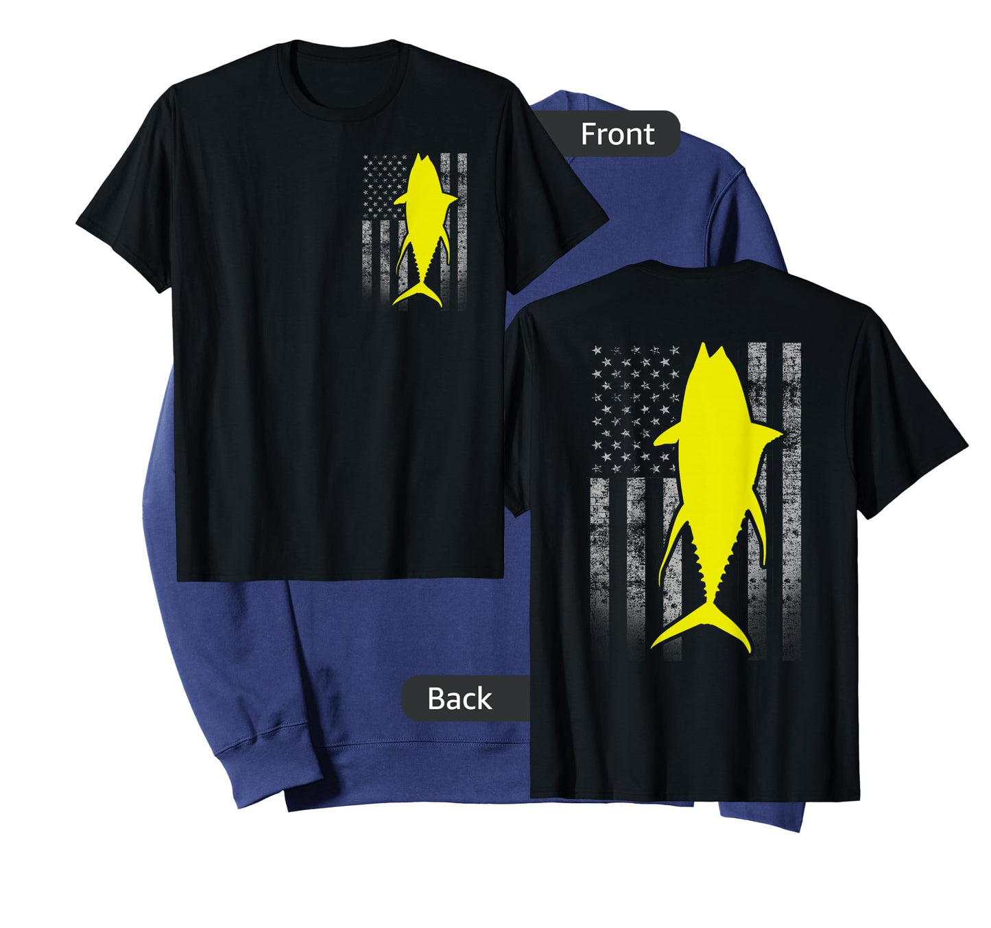 Two-Sided Yellowfin Flag Shirt - Yellowfin Tuna US Flag T-Shirt
