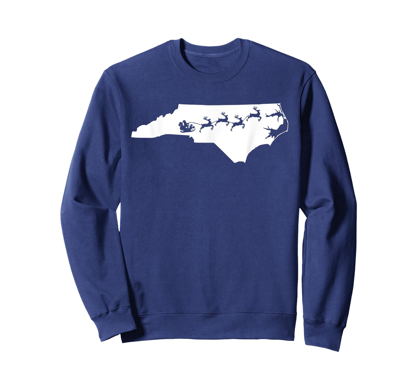 North Carolina Christmas Map Reindeer T-Shirt
