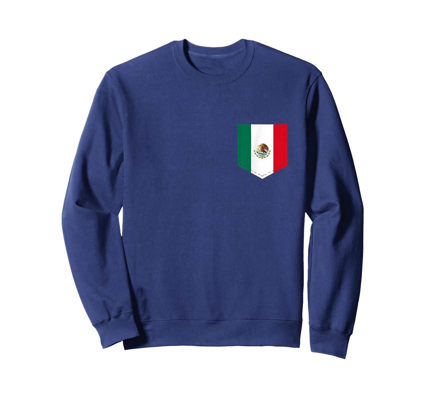 Mexico Flag with Printed Mexican Flag Pocket T-Shirt