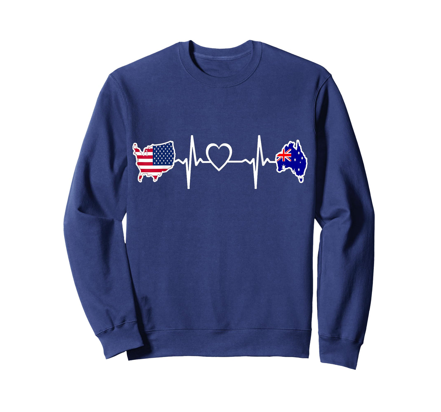 Australia American USA Flag - USA Australian Heartbeat T-Shirt