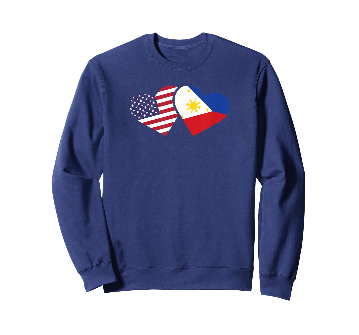 Philippines USA Flag T Shirt Heart Filipino American Love Kids Men T-Shirt