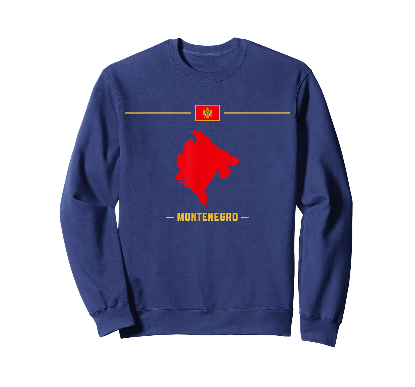 Map of Montenegro isolated with flag and name of the country T-Shirt