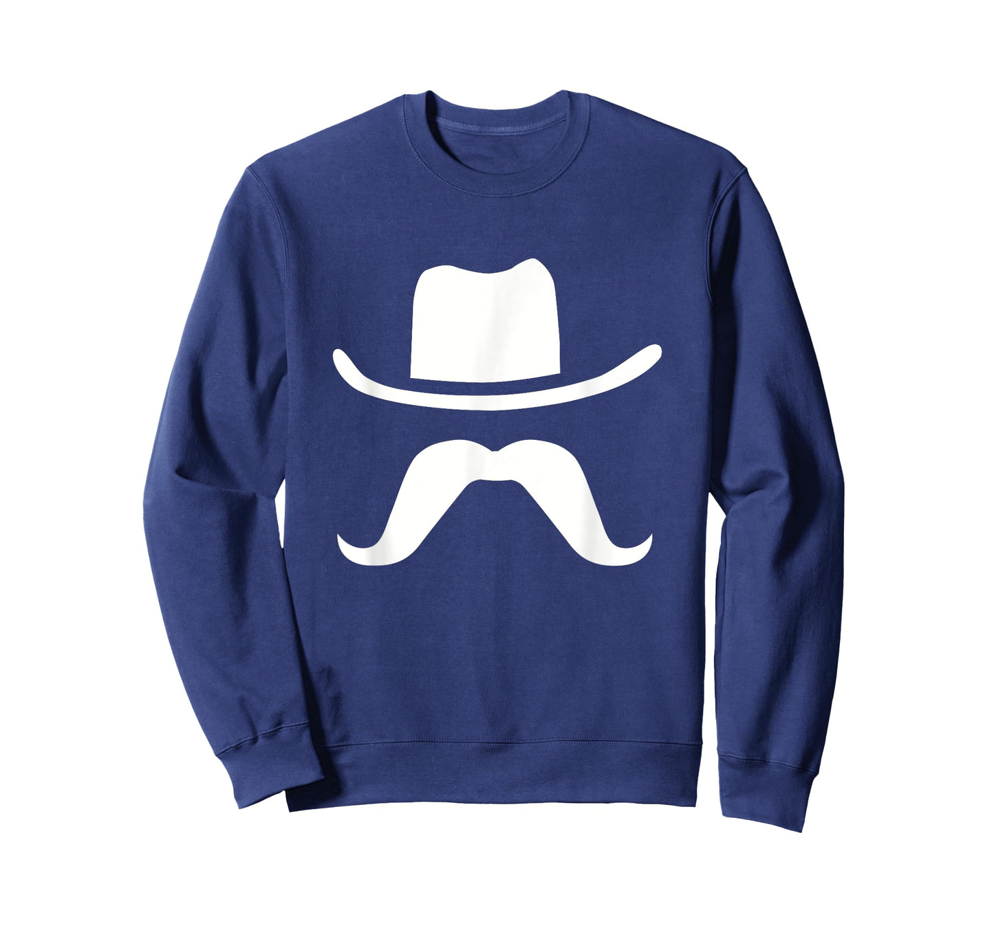 Cowboy Hat & Mustache Funny Silhouette Dark T-Shirt