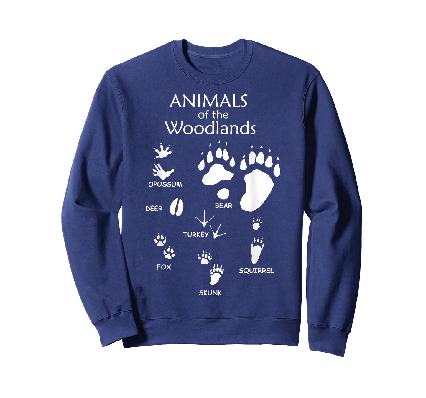 Woodland Cute Animal Paw Print Shirt, Bear Fox Skunk Turkey T-Shirt