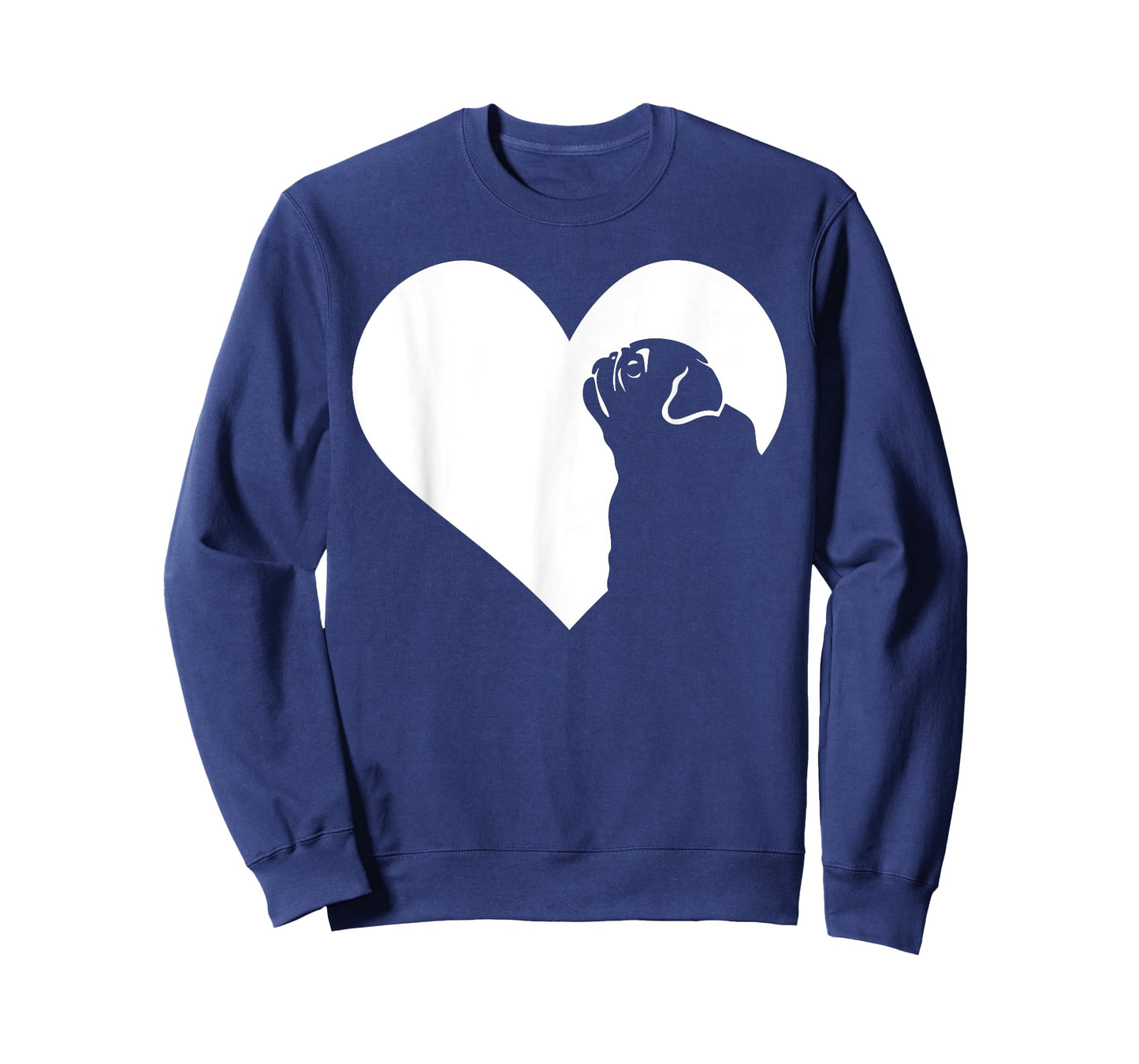 Dog Pug Heart Silhouette - Pug T-Shirt for Men Women Girls Kids