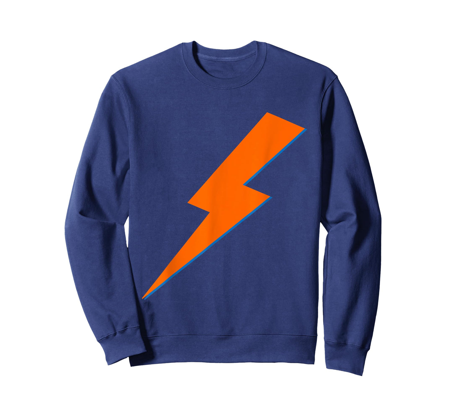 Cool Orange Blue Lightning Bolt Print T-Shirt