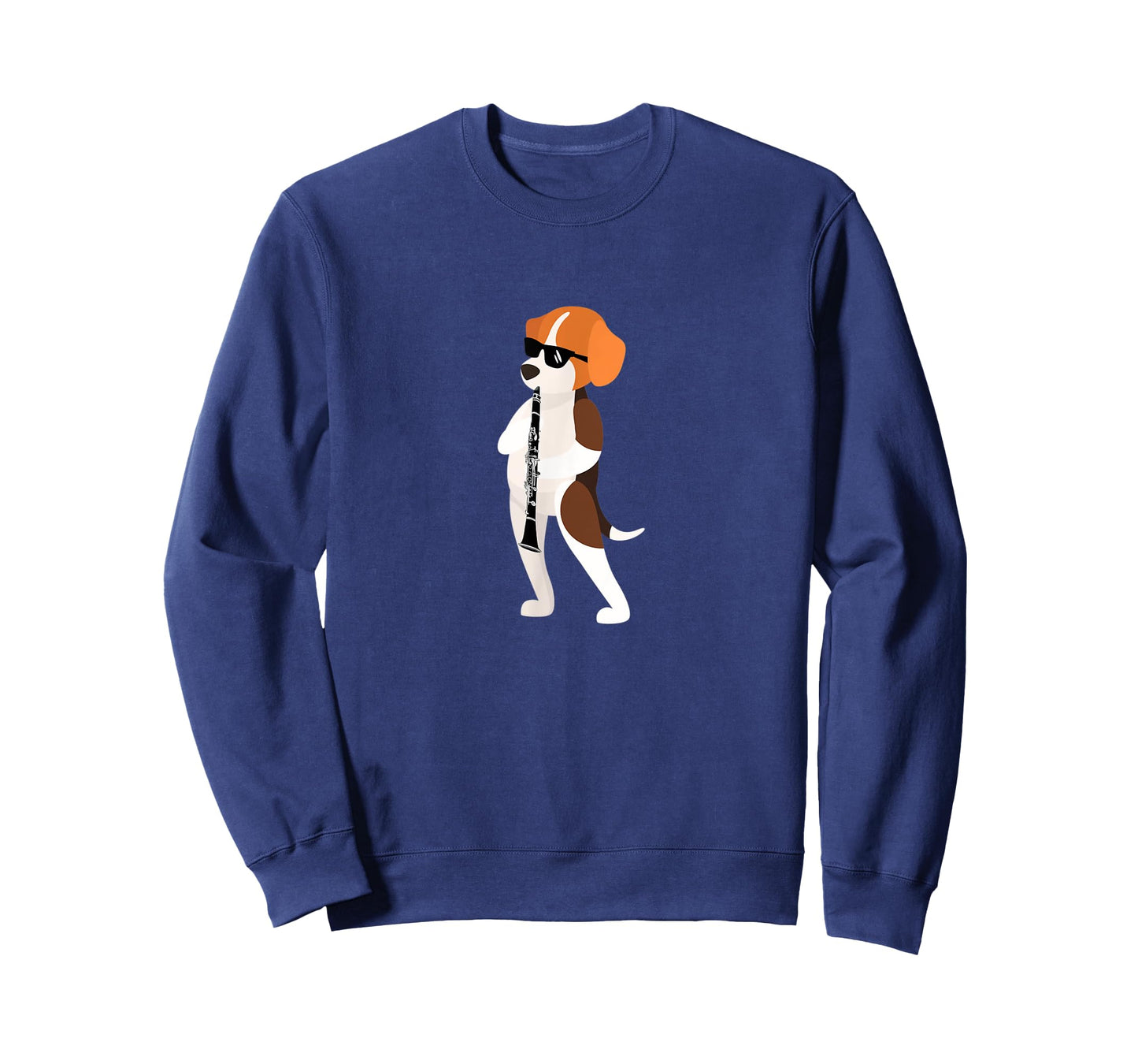 Funny Dog Wearing Sunglasses Playing Clarinet Beagle T-Shirt