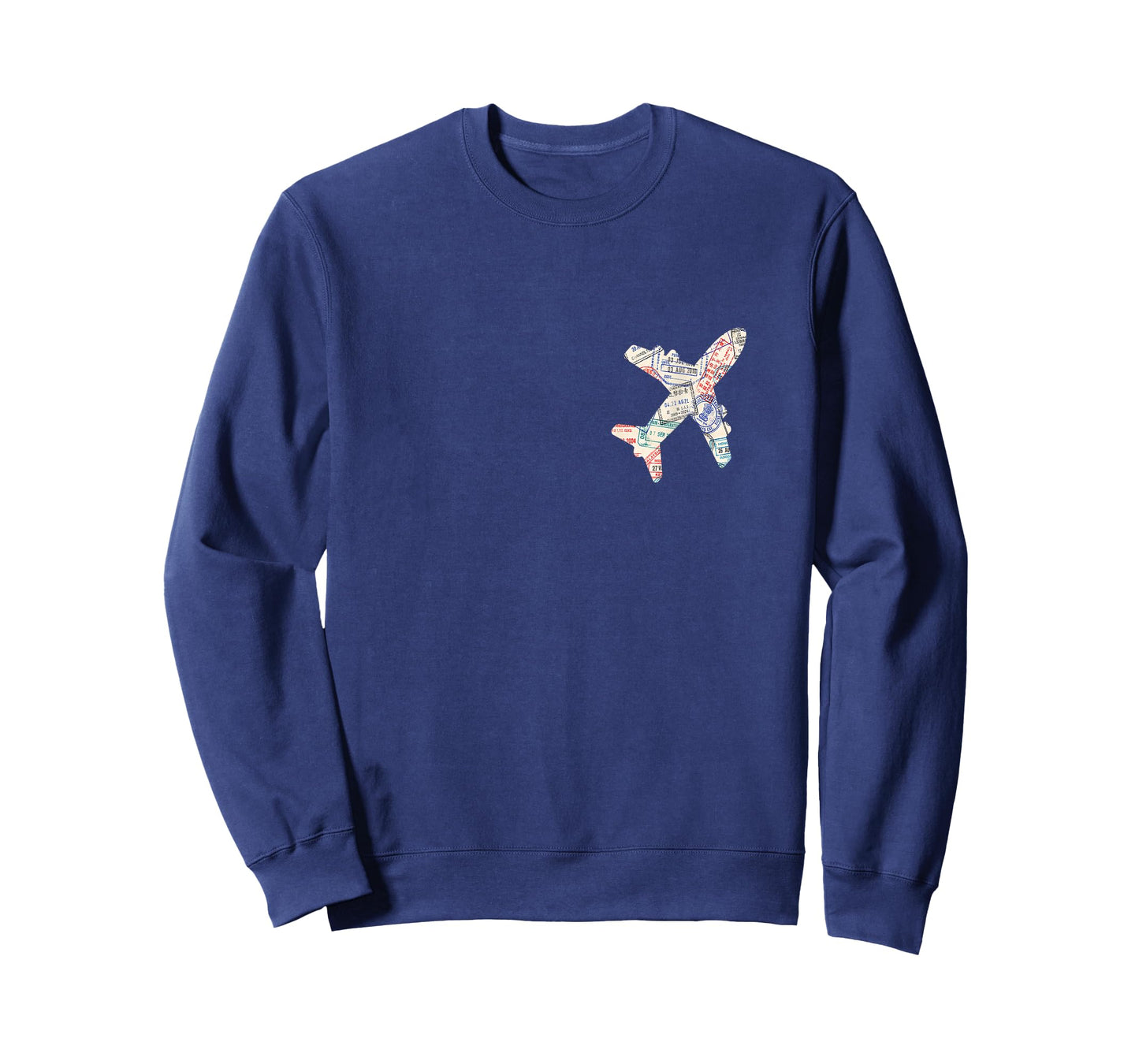 Airplane Shaped Passport Travel Stamps T-Shirt