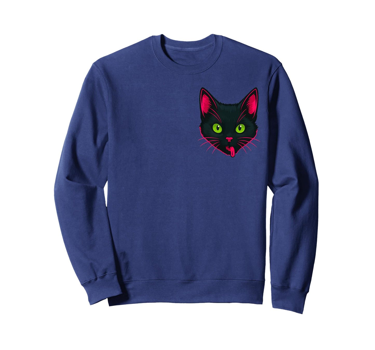 Cute Black Dripping Ice Cream Cat with Green Eyes T-Shirt