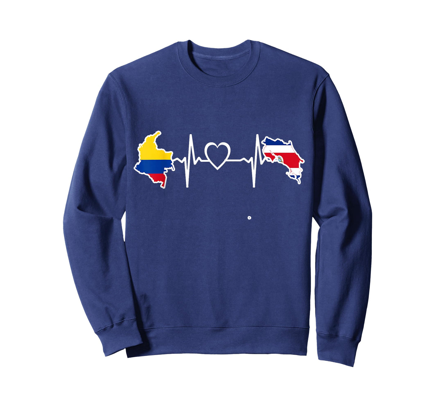 Costa Rica Colombia Flag Costa Rican Colombian Heartbeat T-Shirt