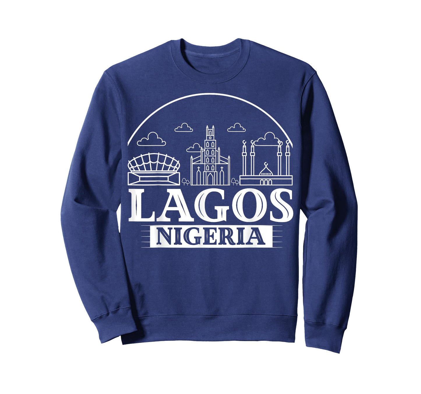 Lagos Nigeria City Skyline Map Travel T-Shirt