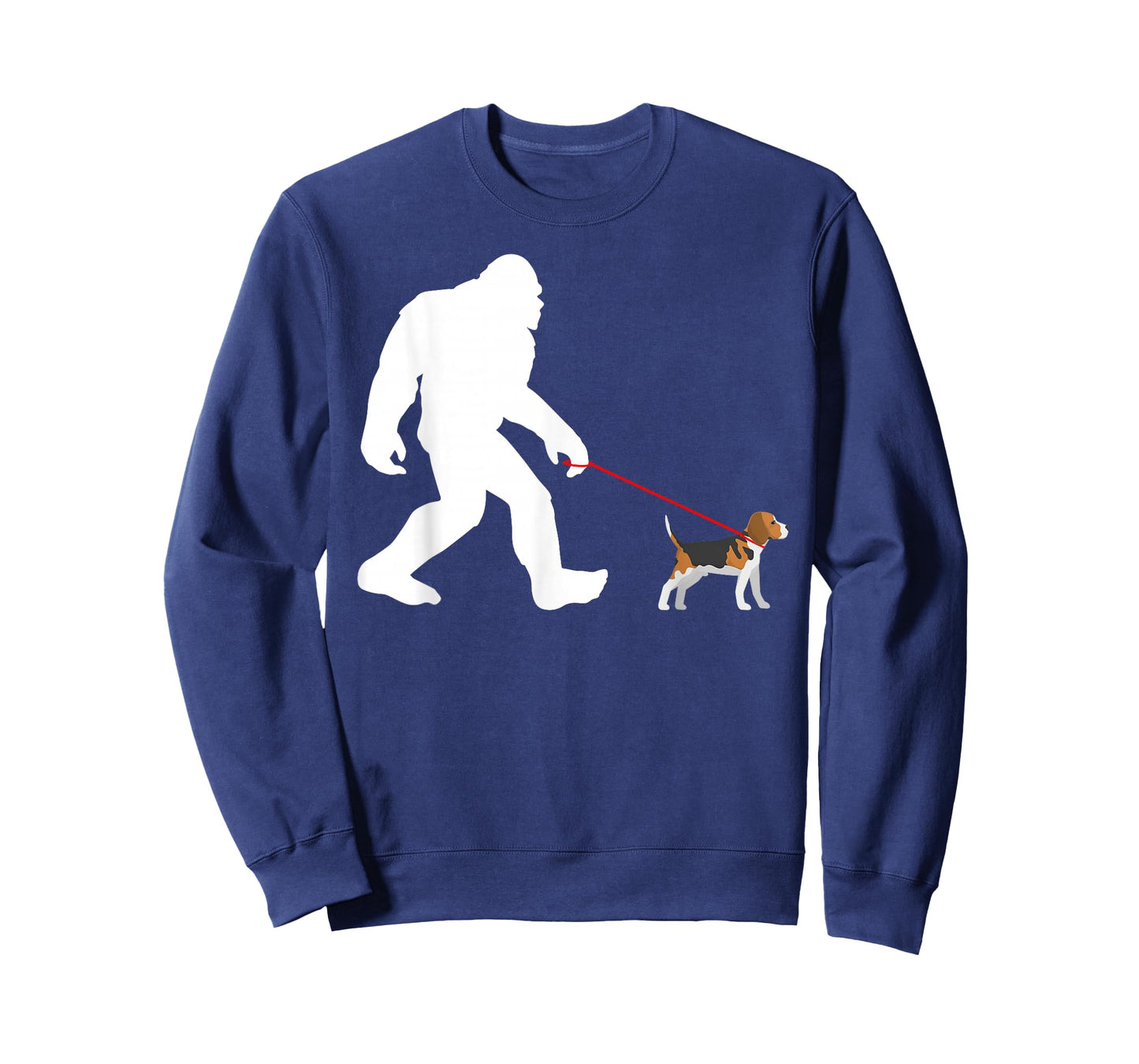 Bigfoot Walking Beagle Sasquatch with Beagle Dog T-Shirt